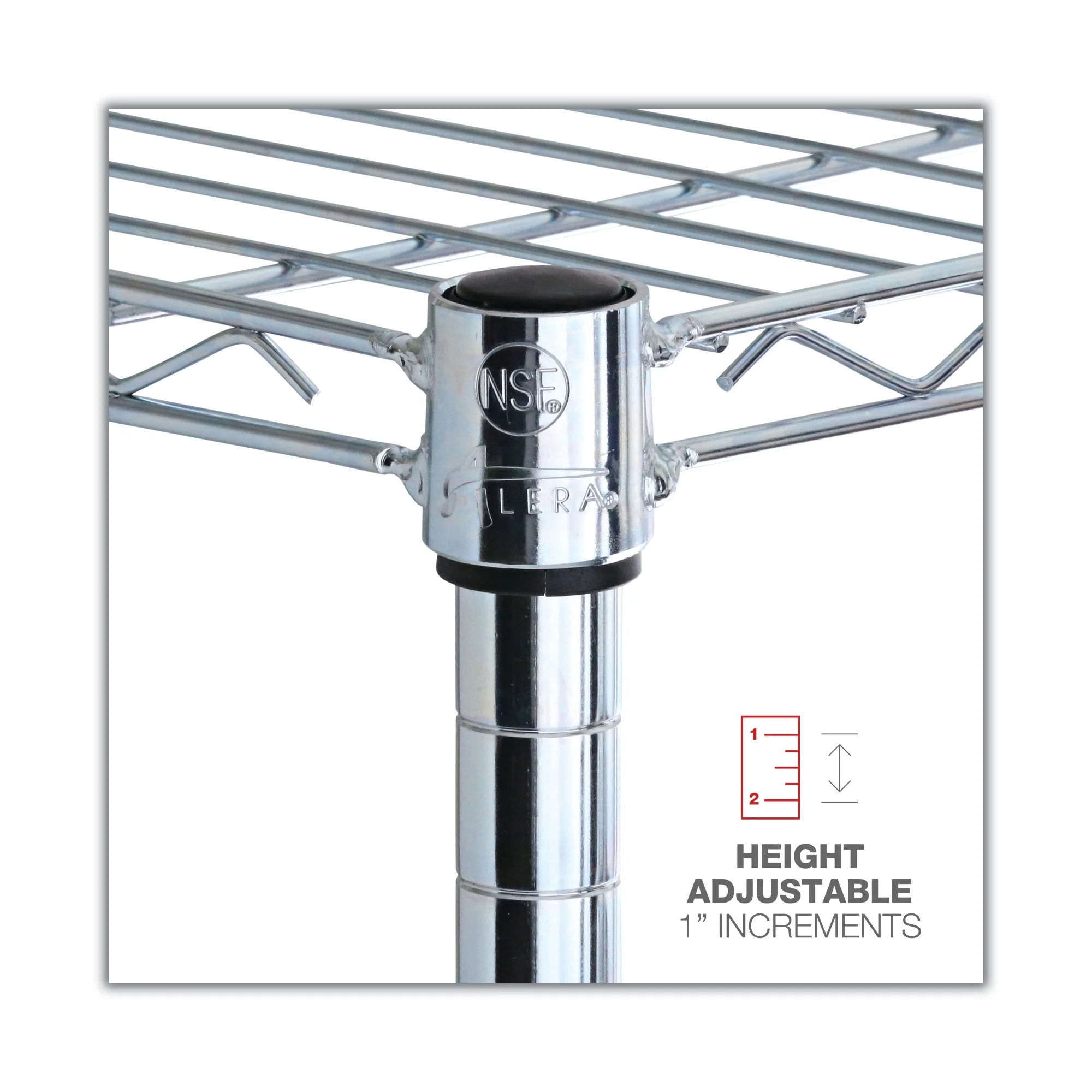 Alera NSF Certified 6 - Shelf Wire Shelving Kit, 48w x 18d x 72h, Silver