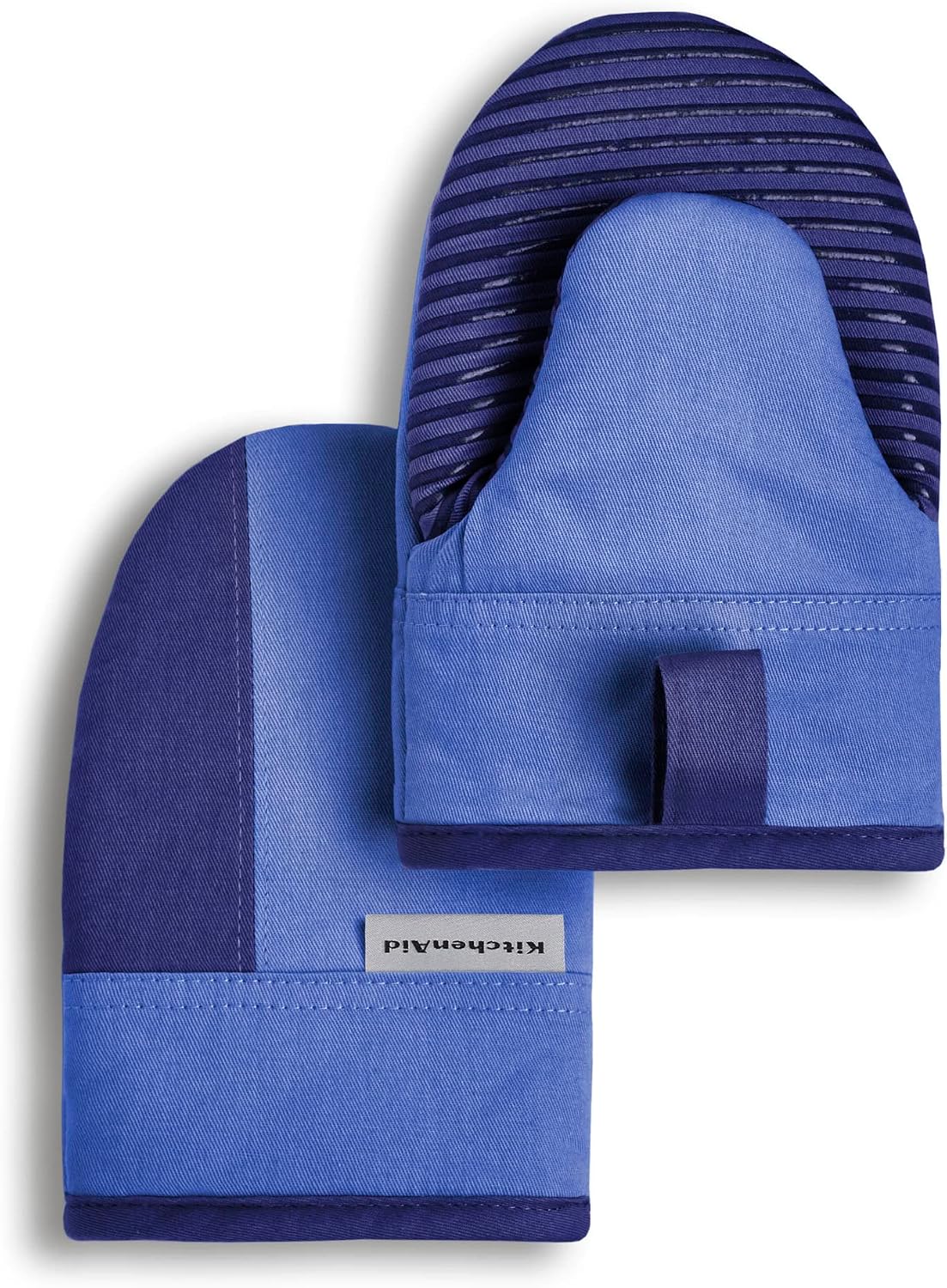 KitchenAid Beacon Two-Tone Non-Slip Mini Oven Mitt Set, Pistachio/Graphite Green, 5.5
