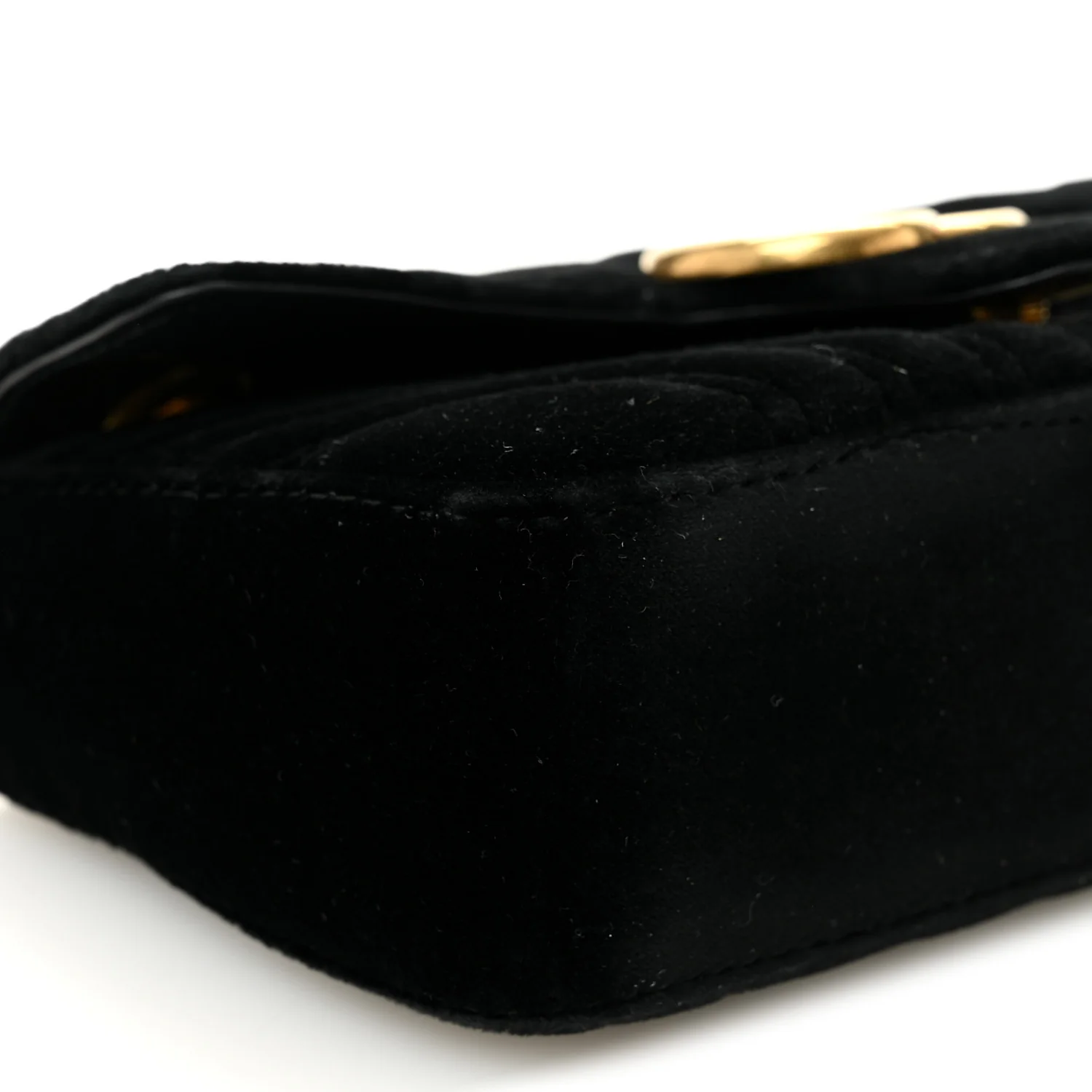 Velvet Matelasse Mini GG Marmont Shoulder Bag Black