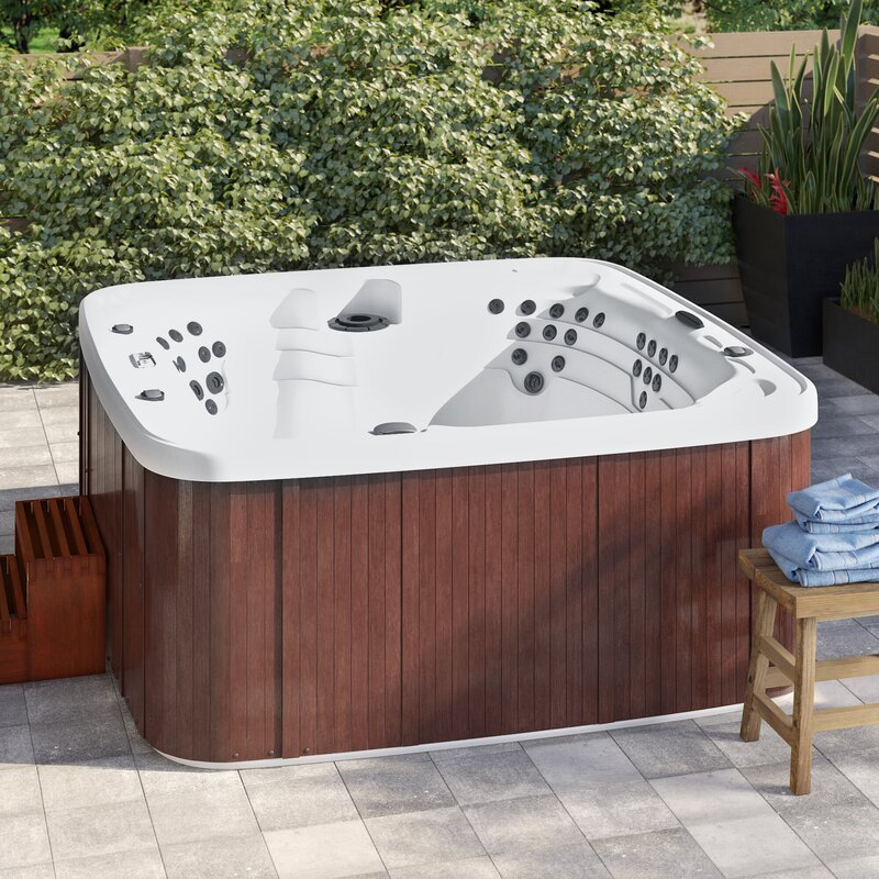 Spa carré Lifesmart Spas 7 personnes 65 jets avec ozonateur couleur expresso