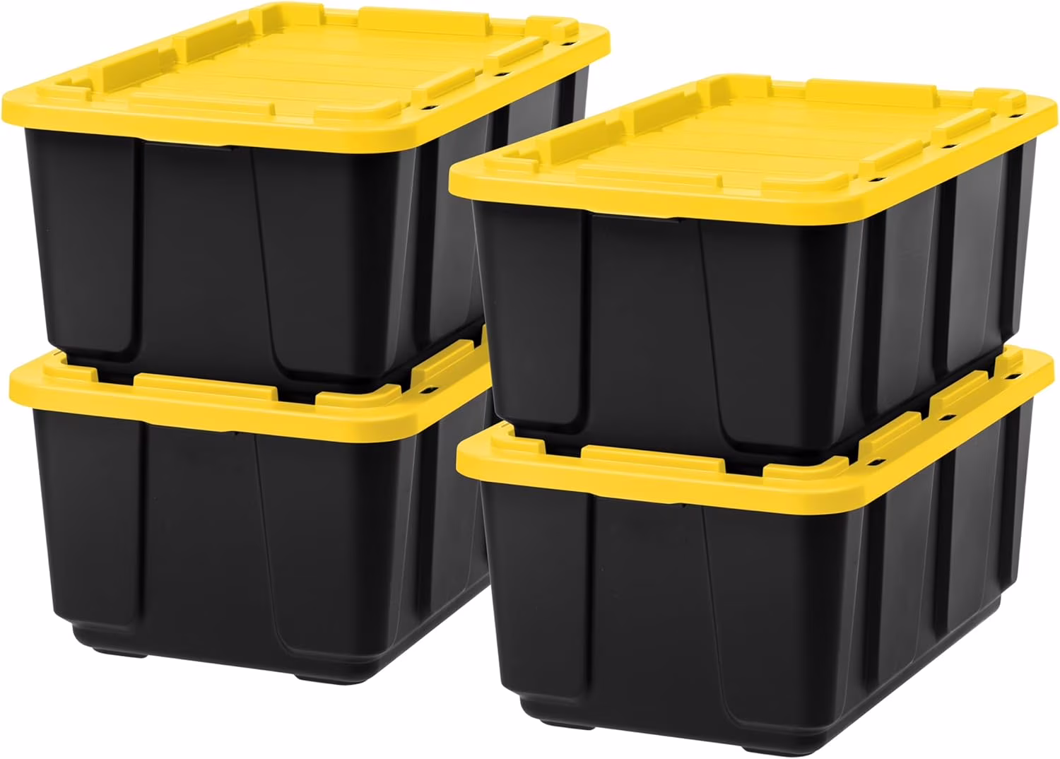 27Gal/108Qt 4 Pack Large All-Weather Heavy-Duty Stackable Storage Plastic Bin Tote Container with Quick Snap Lid, (30" L x 20" W x 14" H)(Gray) - Image 5