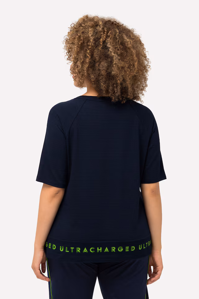 Classic fit half-sleeve crew neck T-shirt with hem inscription