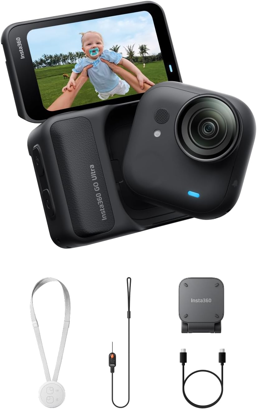 Insta360 GO Ultra - Small 4K Vlogging Camera  Hands-Free  POV Cam  1/1.28