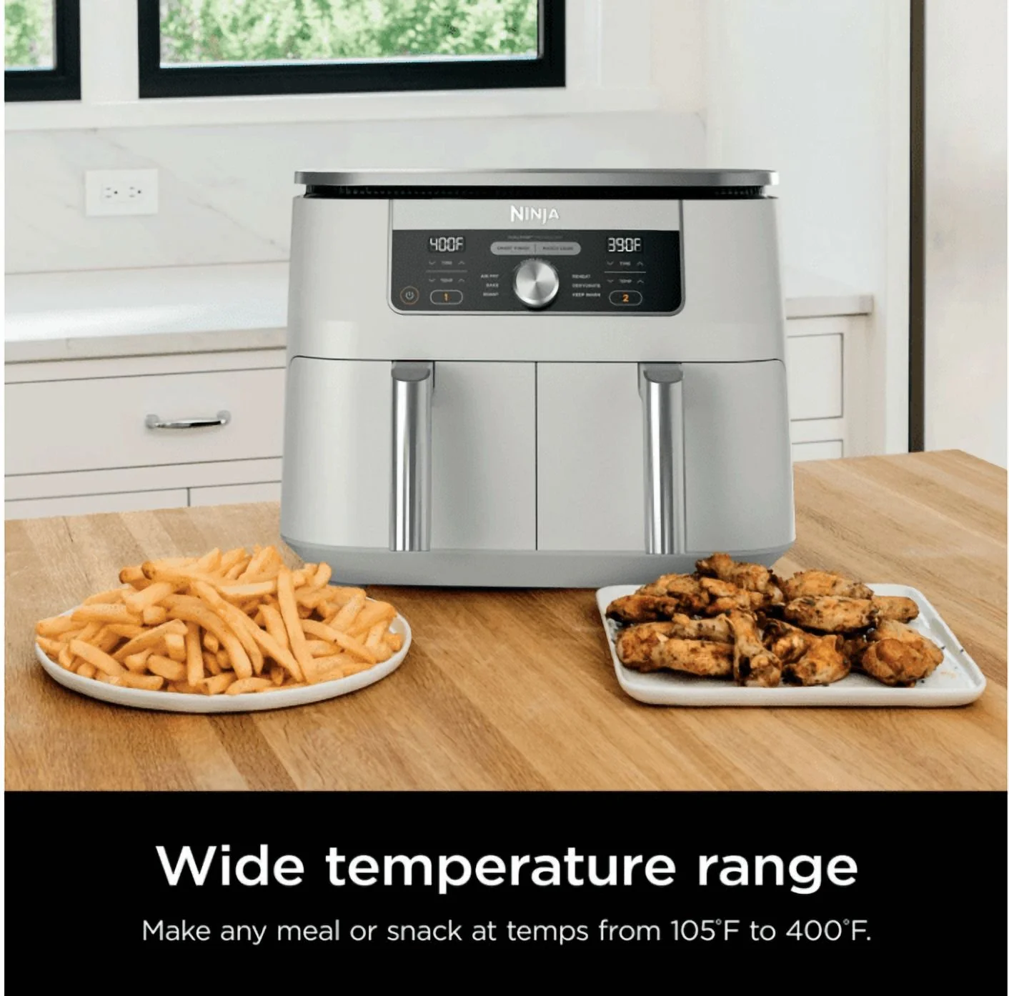 Ninja Foodi 6 - in - 1, 8 Quart 2 - Basket Air Fryer with Dualzone Technology - White