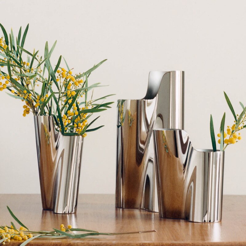 Lituus vase liten 22,8 cm blankt stål