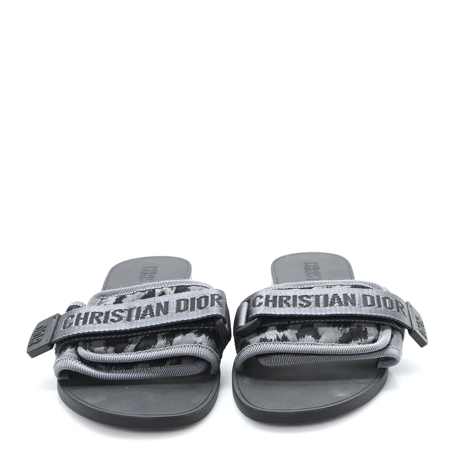 Technical Stretch Fabric Camouflage Dio(r)evolution Slide Sandals 37 Black Grey