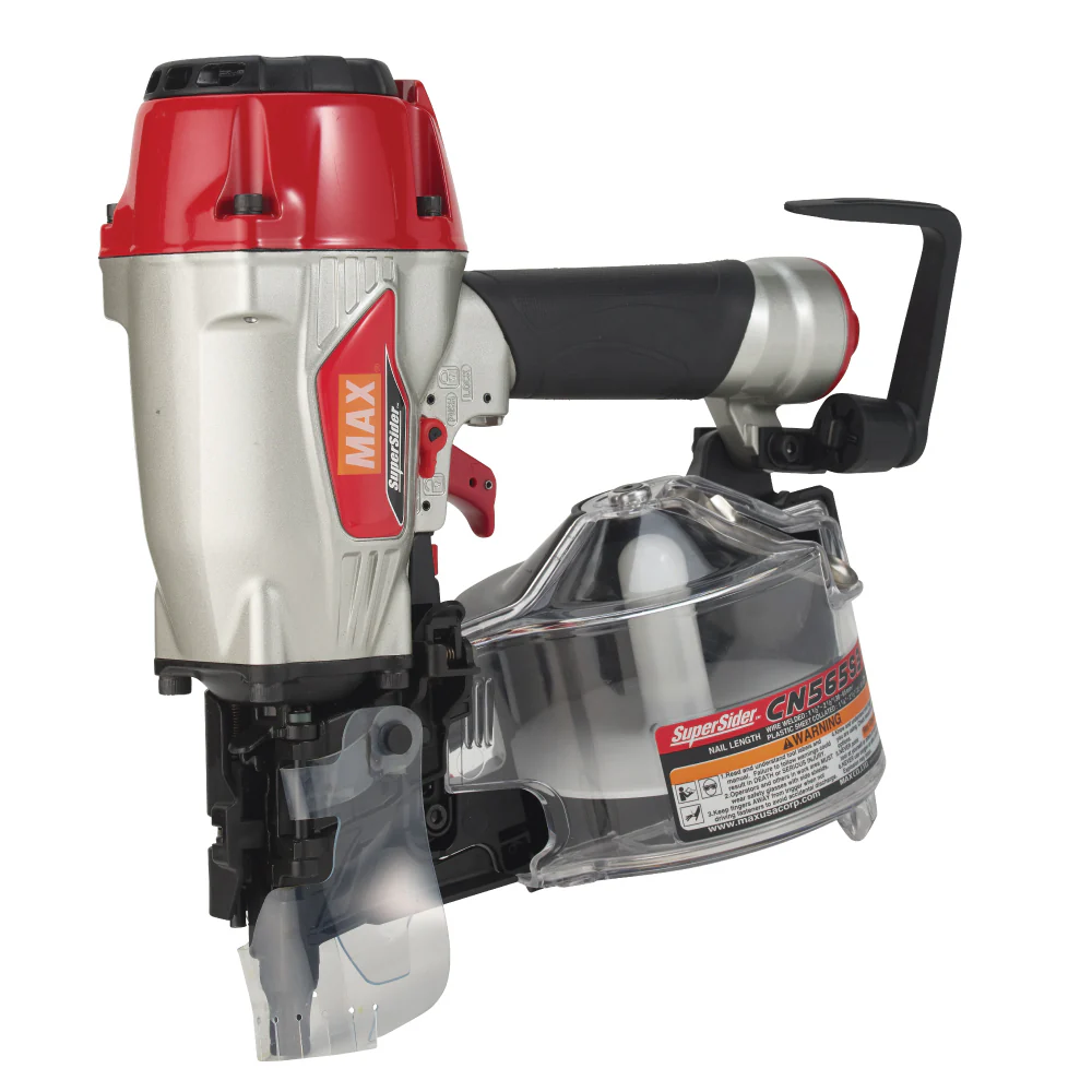 MAX CN565S3 SuperSider Pneumatic Siding Coil Nailer (1-1/4 in. to 2-1/2 in., 15°)