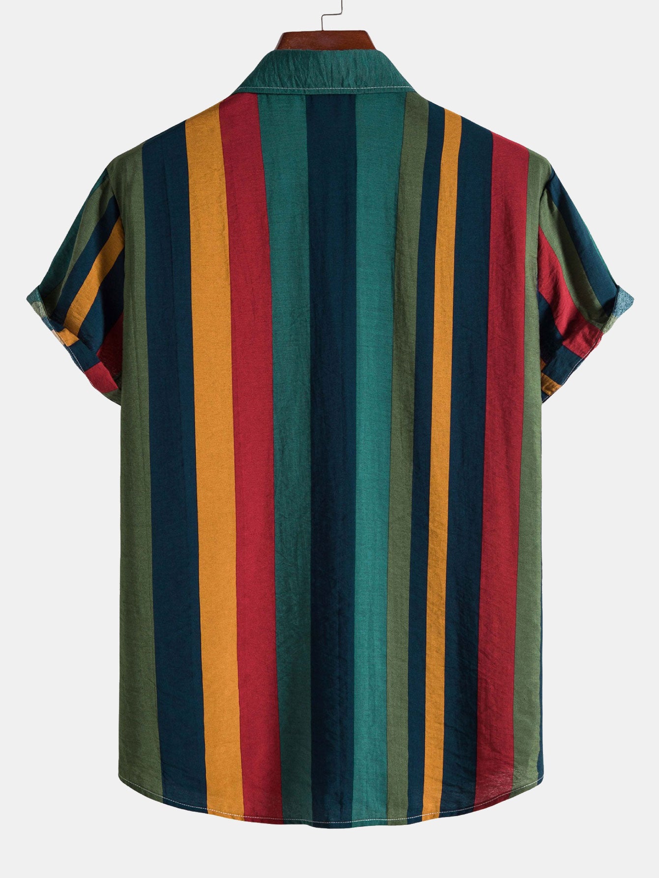 Chemise boutonnée à rayures colorées