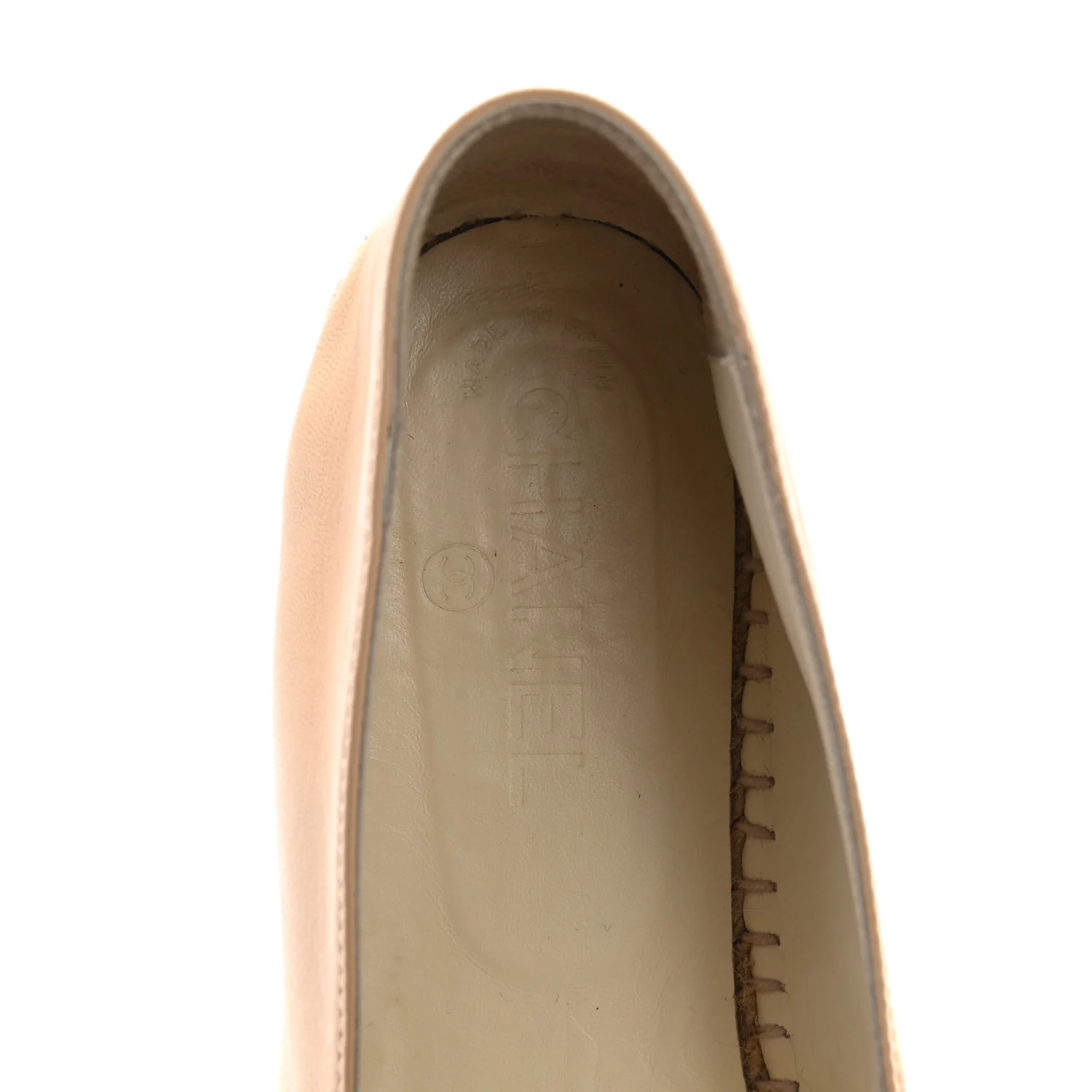 Lambskin CC Espadrilles 39 Beige Black