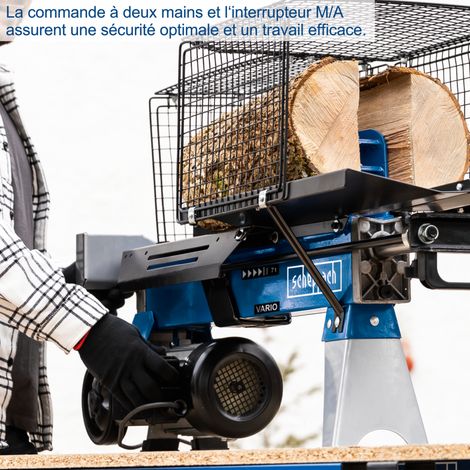 Scheppach Fendeur de Bûches horizontal HL760L - Fendeur de bois de chauffage hydraulique - 230V / 2200W - Puissance 7 T - Pression 208 bar - Longueur de fendage 520mm — vue 4