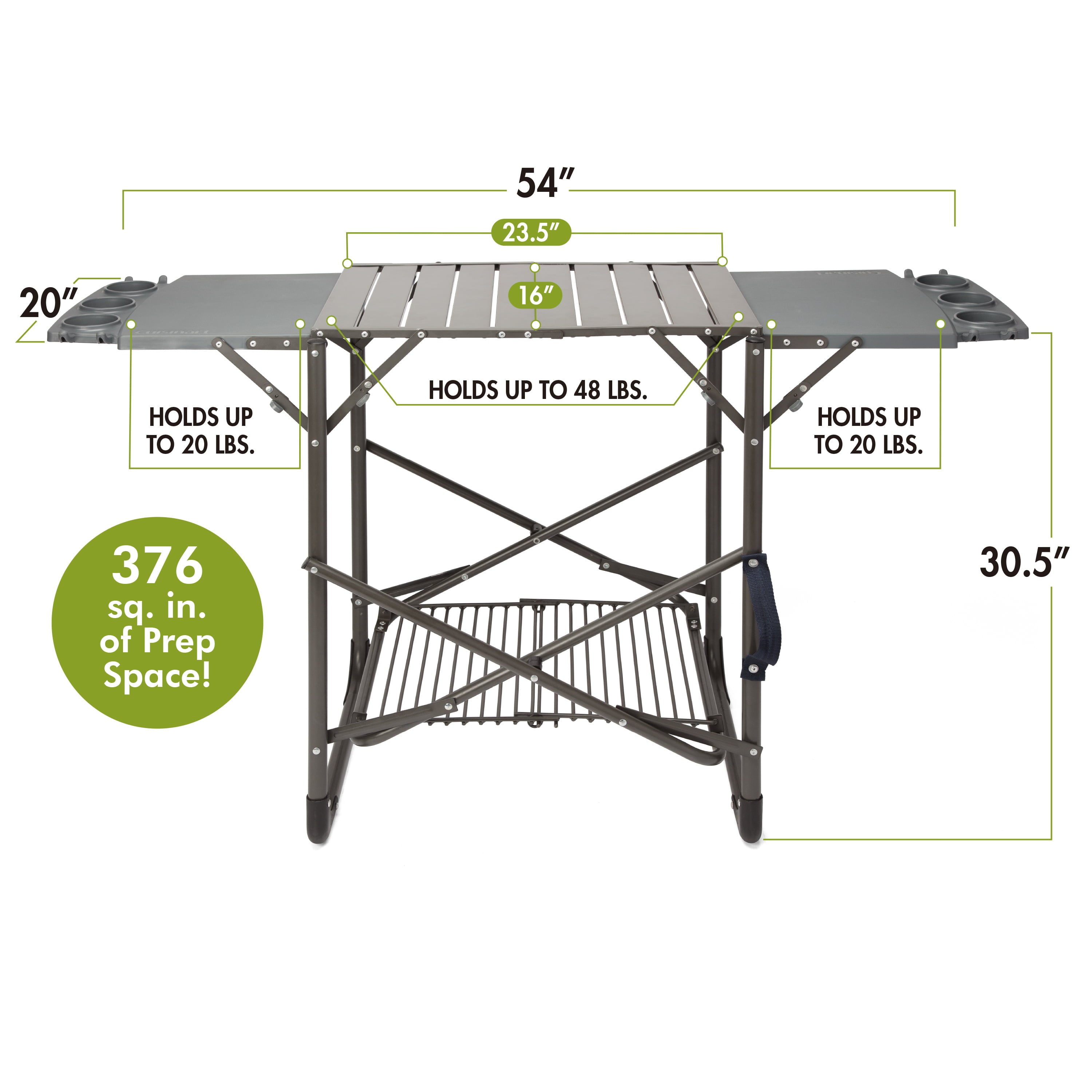 Aluminum Grill Stand with Adjustable Shelf