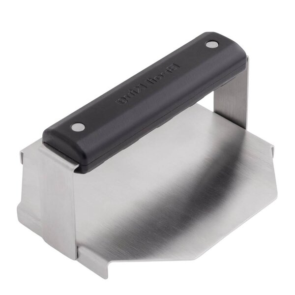 Hamburgerpresse 6x5 cm rustfritt stål