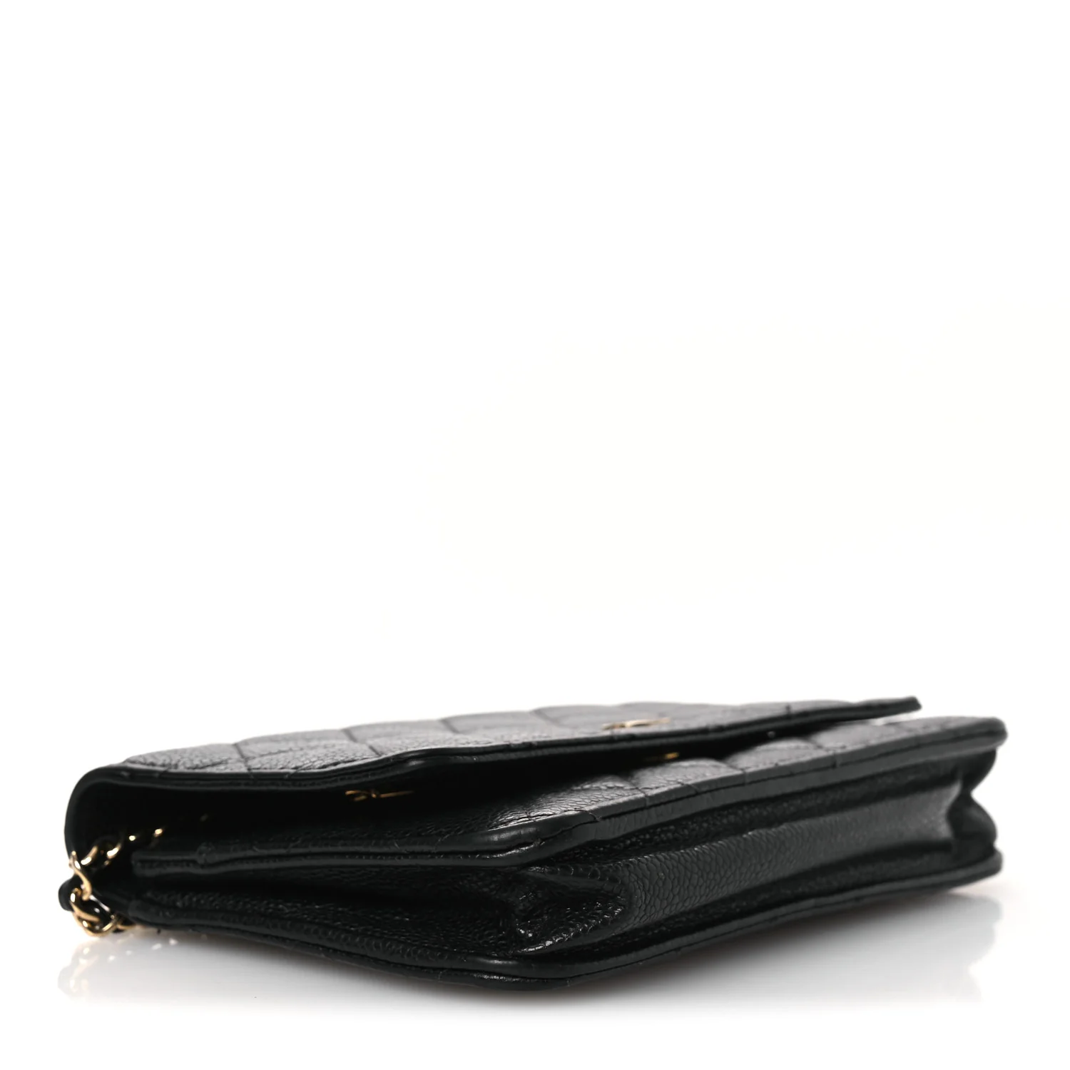 Caviar Quilted Wallet on Chain WOC Black
