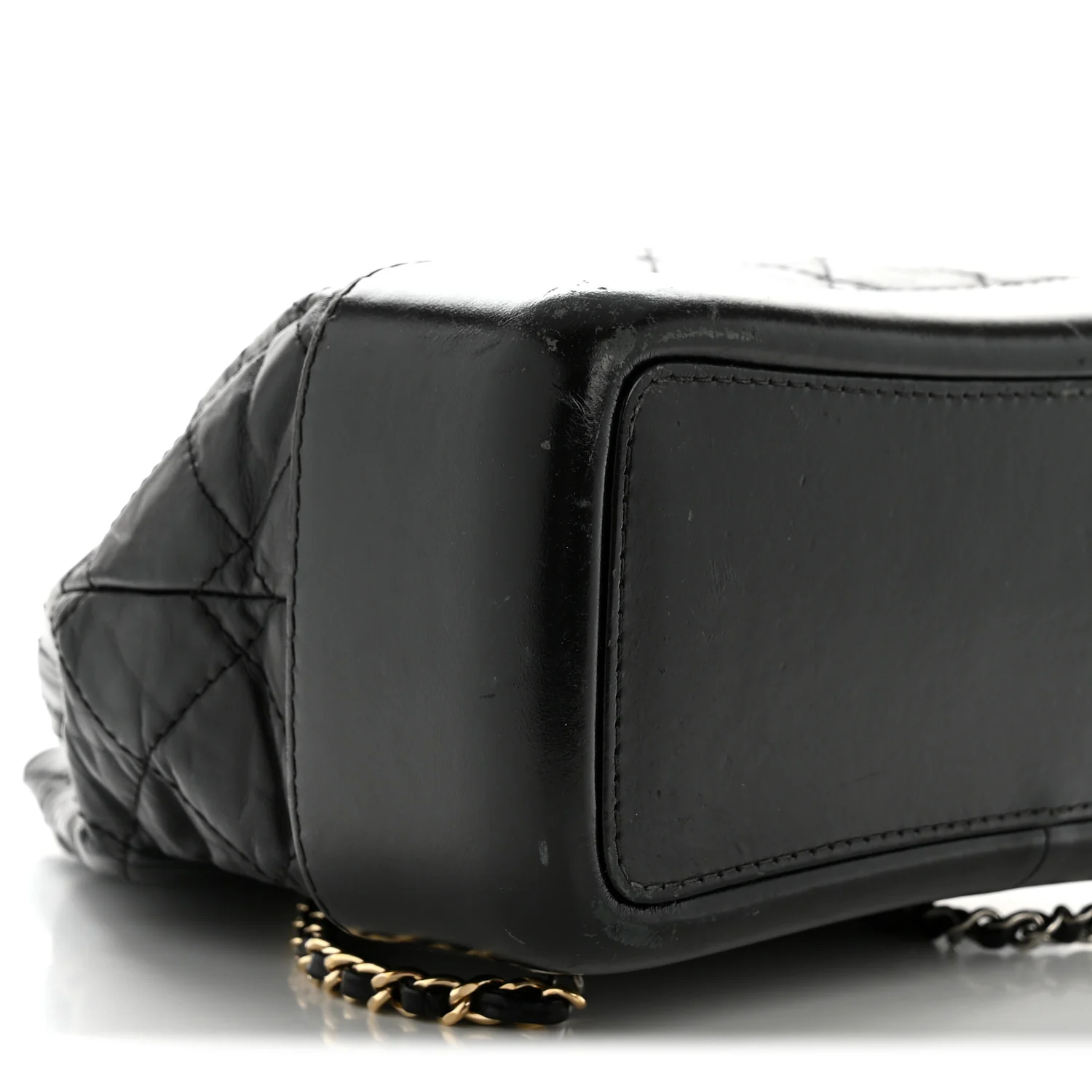 Aged Calfskin Quilted Small Gabrielle Backpack Black