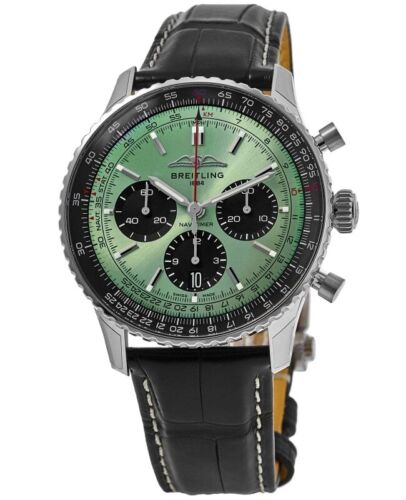 [Super Clone]Breitling AB0138241L1P1 Navitimer B01 Green Dial - Νew