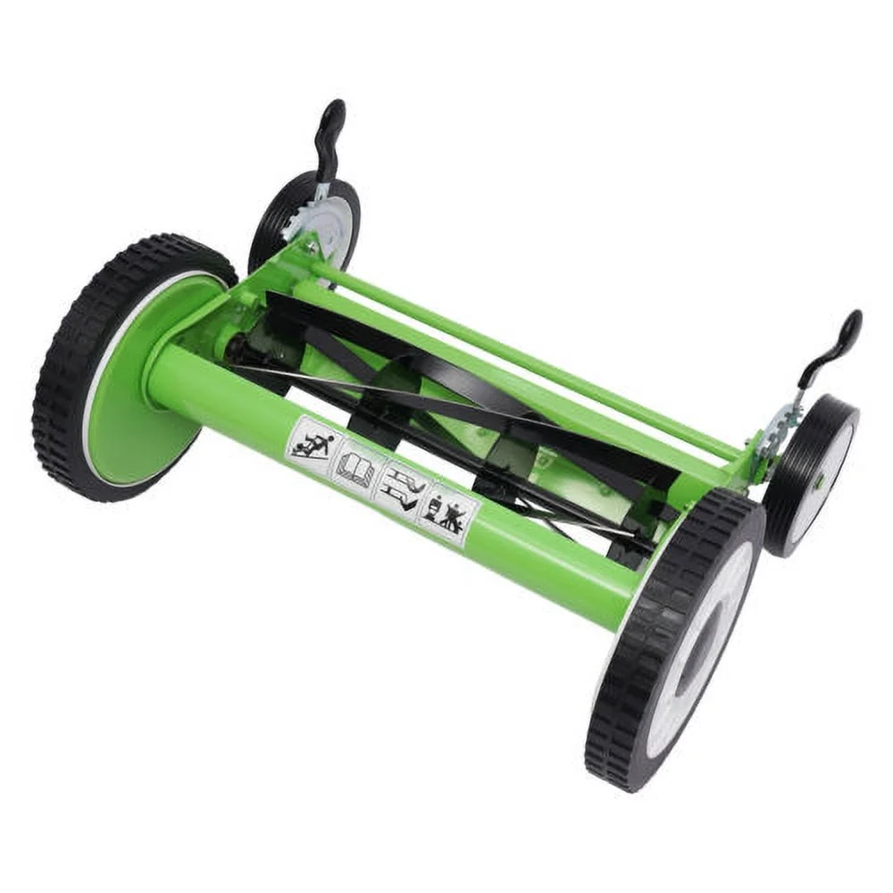 16-Inch Manual Reel Lawn Mower 4 Wheel w/Adjustable Cutting Height Grass Catcher - Image 6