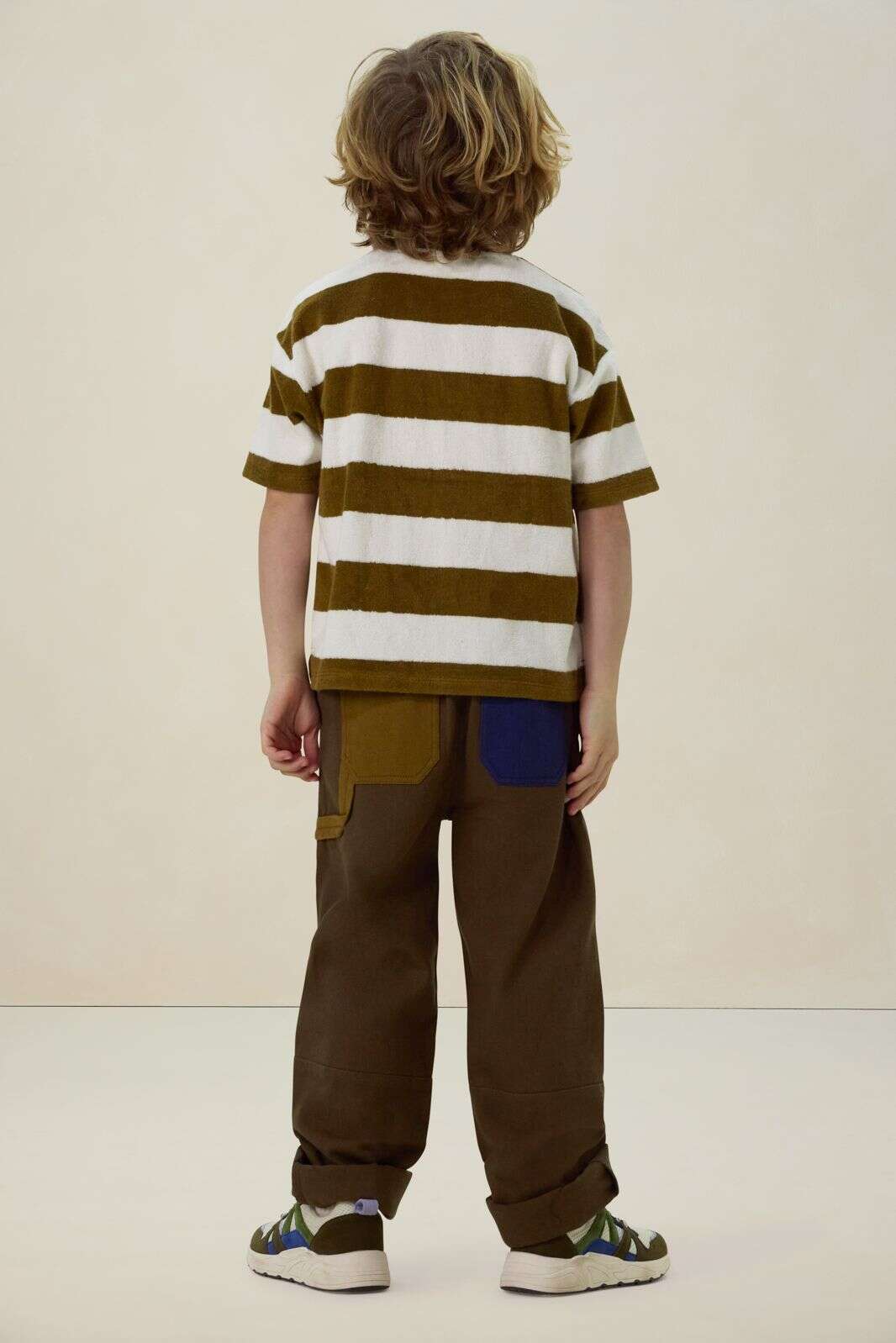 Donkergroene twill cargo broek