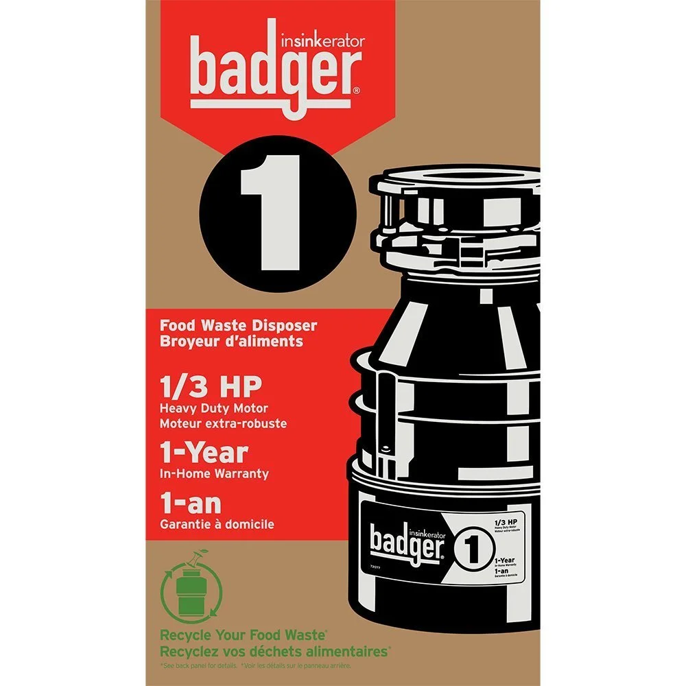 Garbage Disposal, Badger 1, 1/3 HP Continuous Feed - Image 6