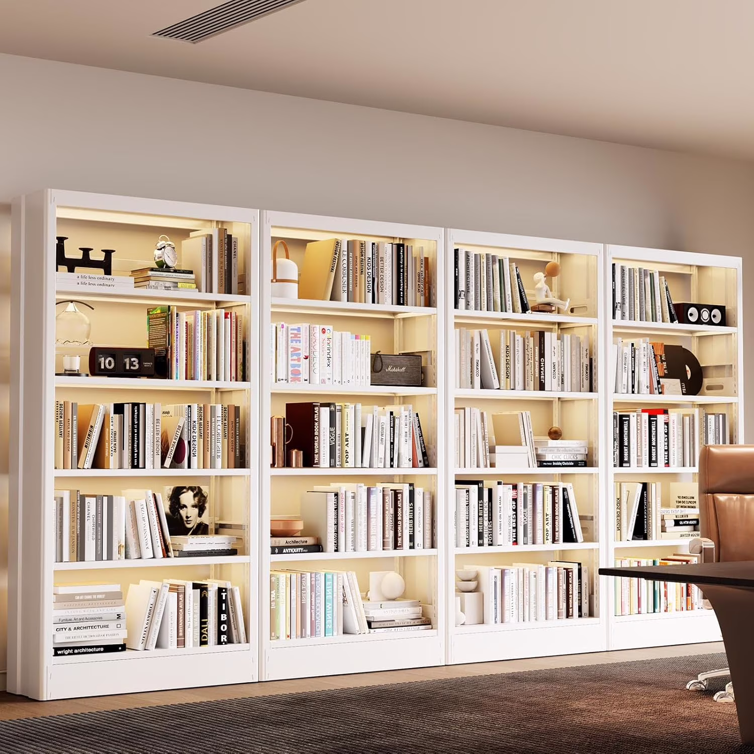 5 Tier White Metal Bookshelf, 71