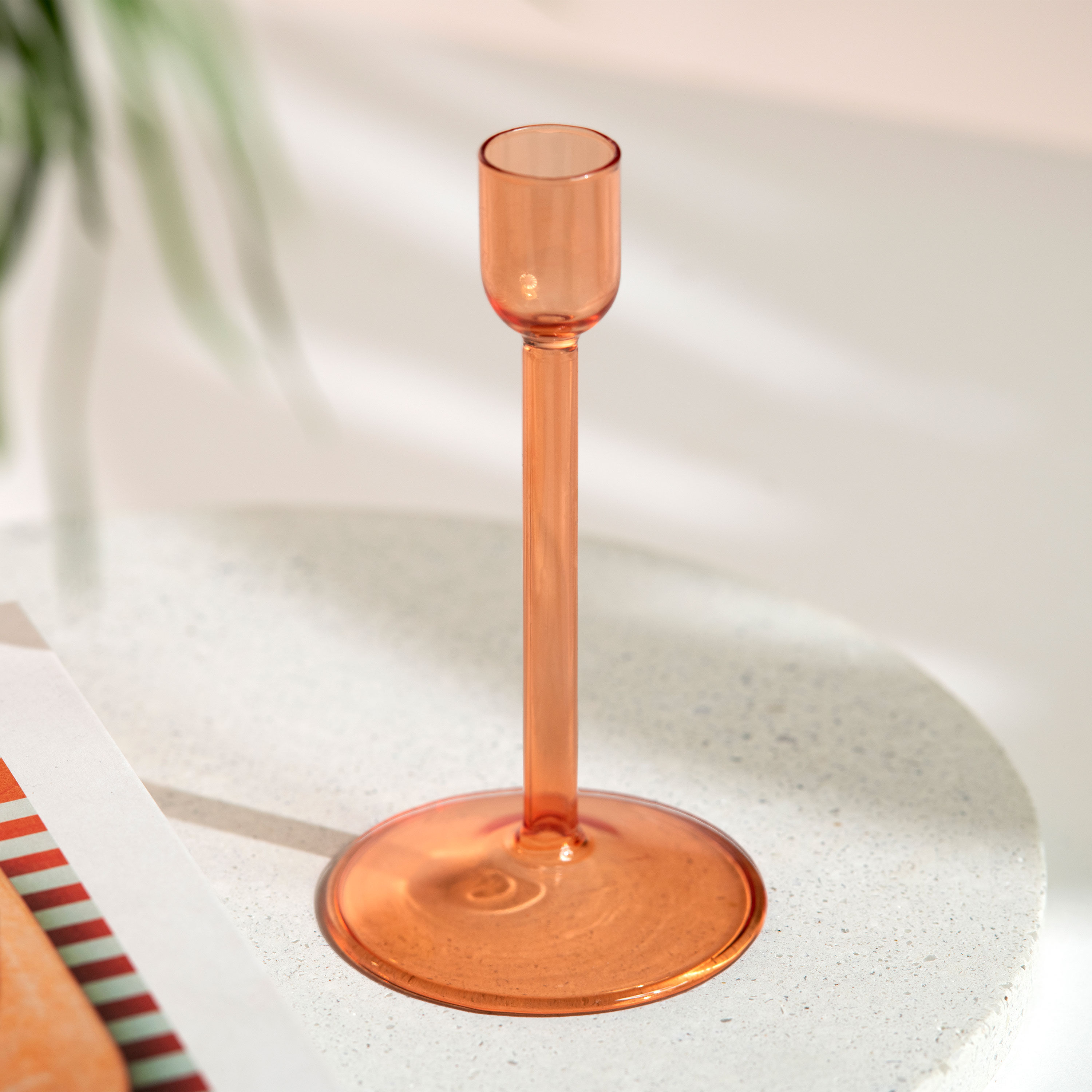 Like Home Candlestick holder - Orange, 3.2'' x 3.2'' x 6''