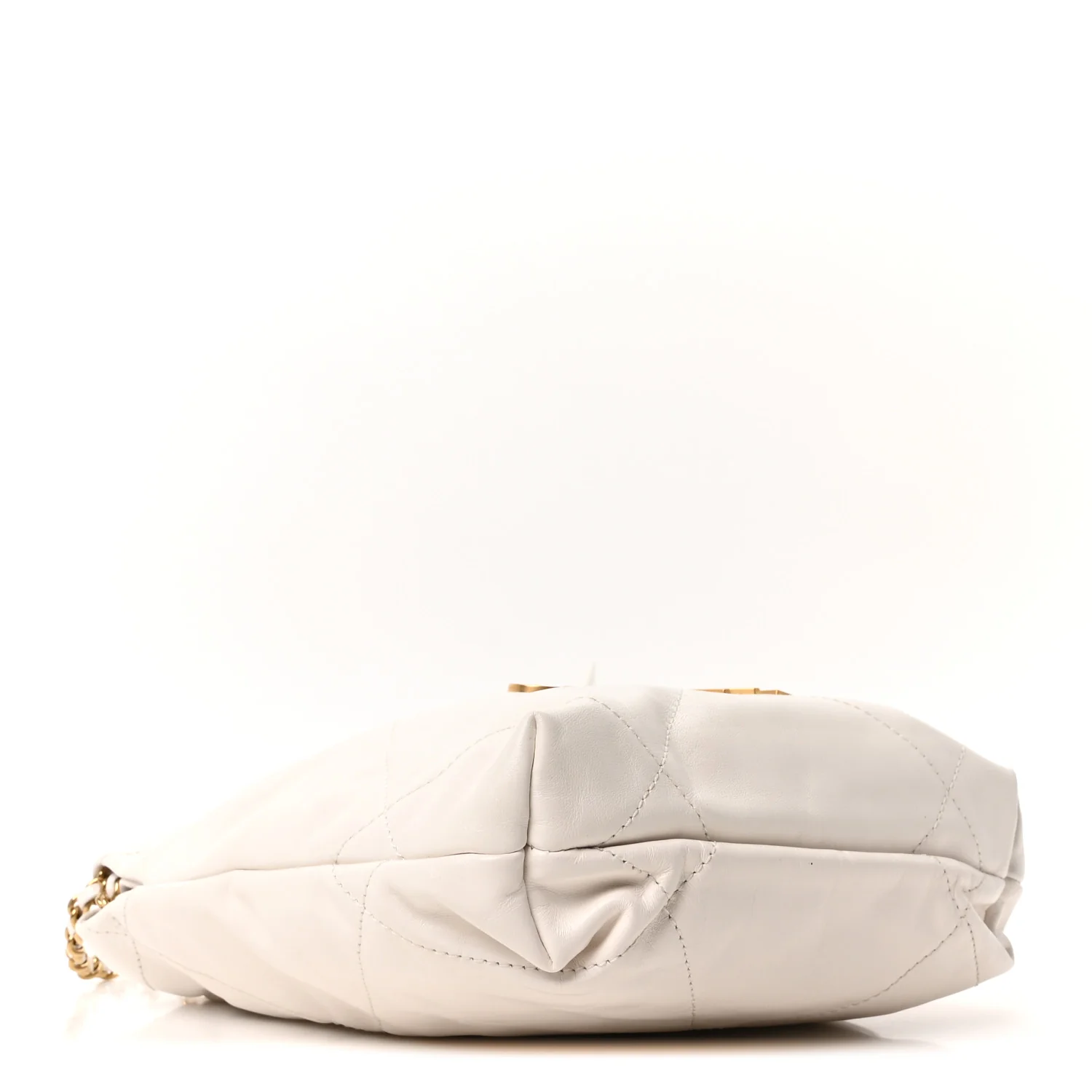 Shiny Calfskin Quilted Mini Chanel 22 White