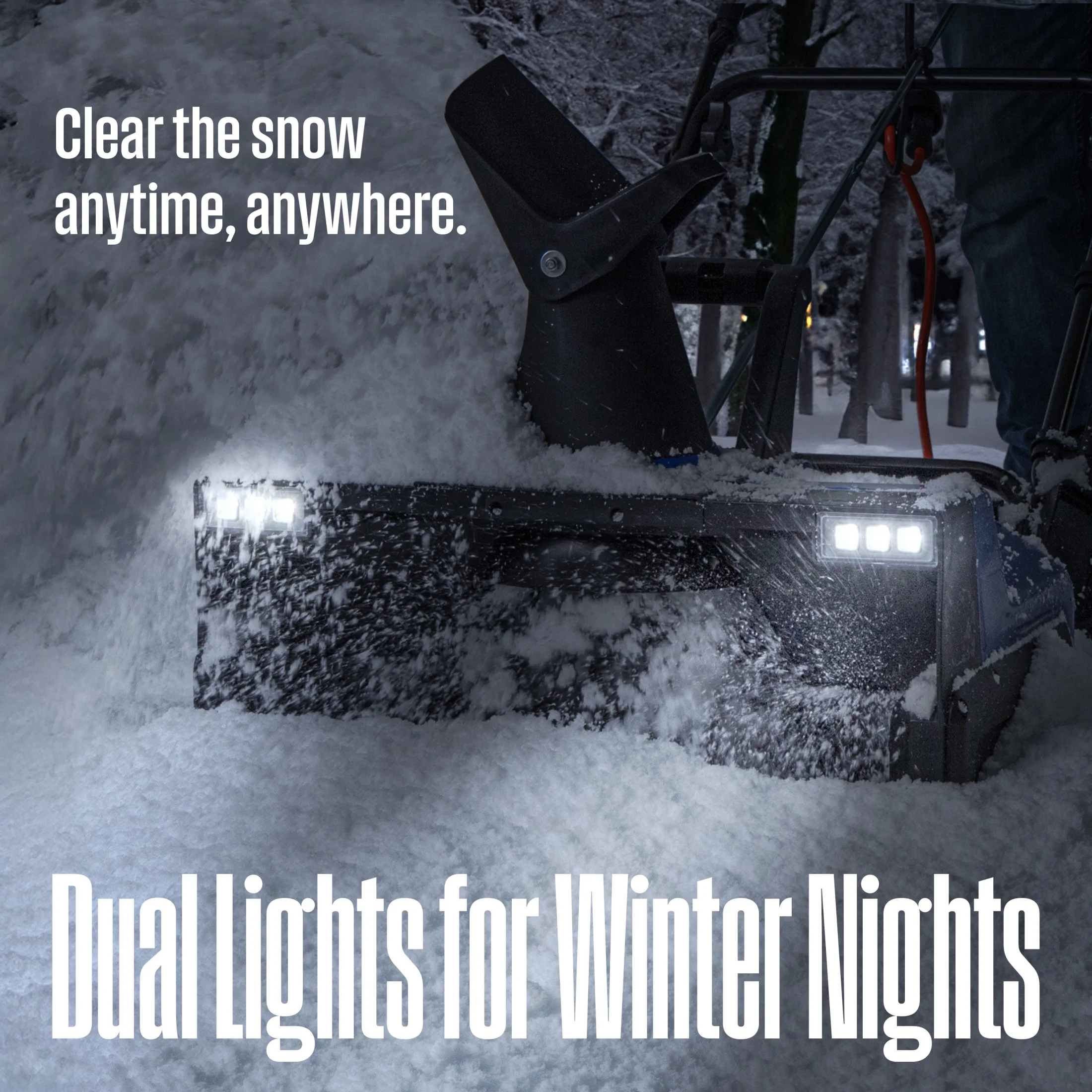 WSnow22 Corded Snow Blower 22 Inch, Steel Auger, Dual LED Lights, Electric Snow Blower with 25ft Throwing Distance, Plows 840lbs/min, Adjustable Chute - Image 3