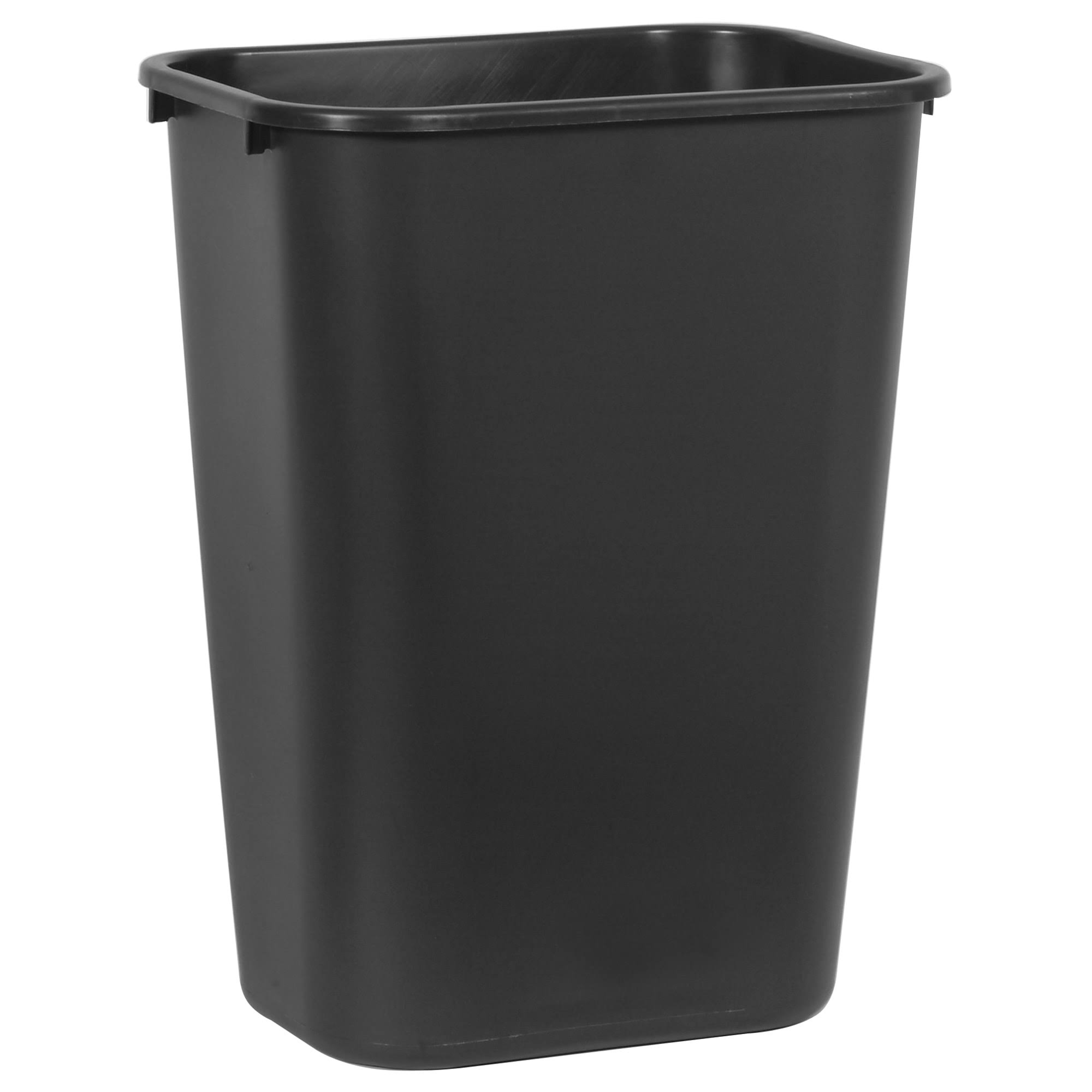 Rubbermaid Deskside Plastic Wastebasket, Black, 10 1/4 gal