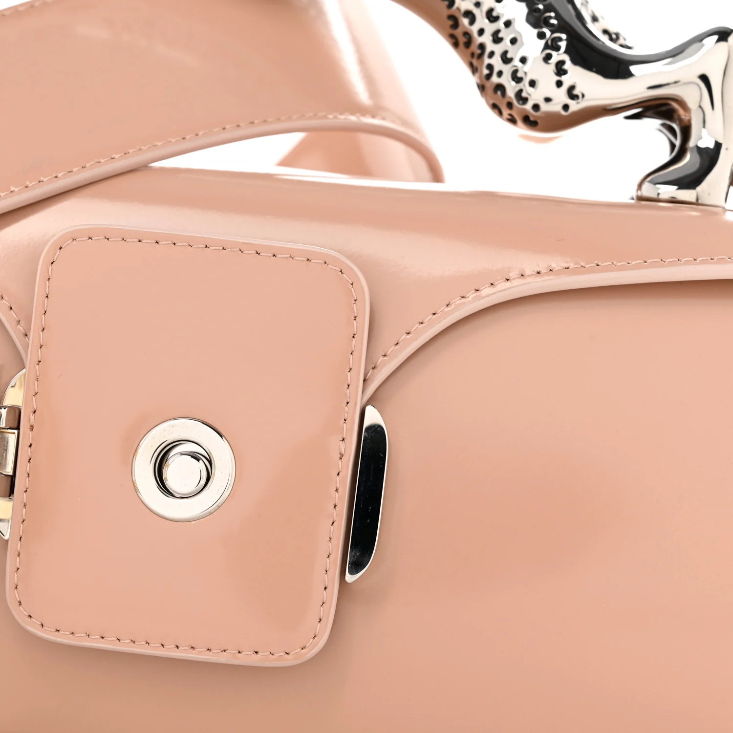 Calfskin Logo Medium Cat Pencil Bag Pink