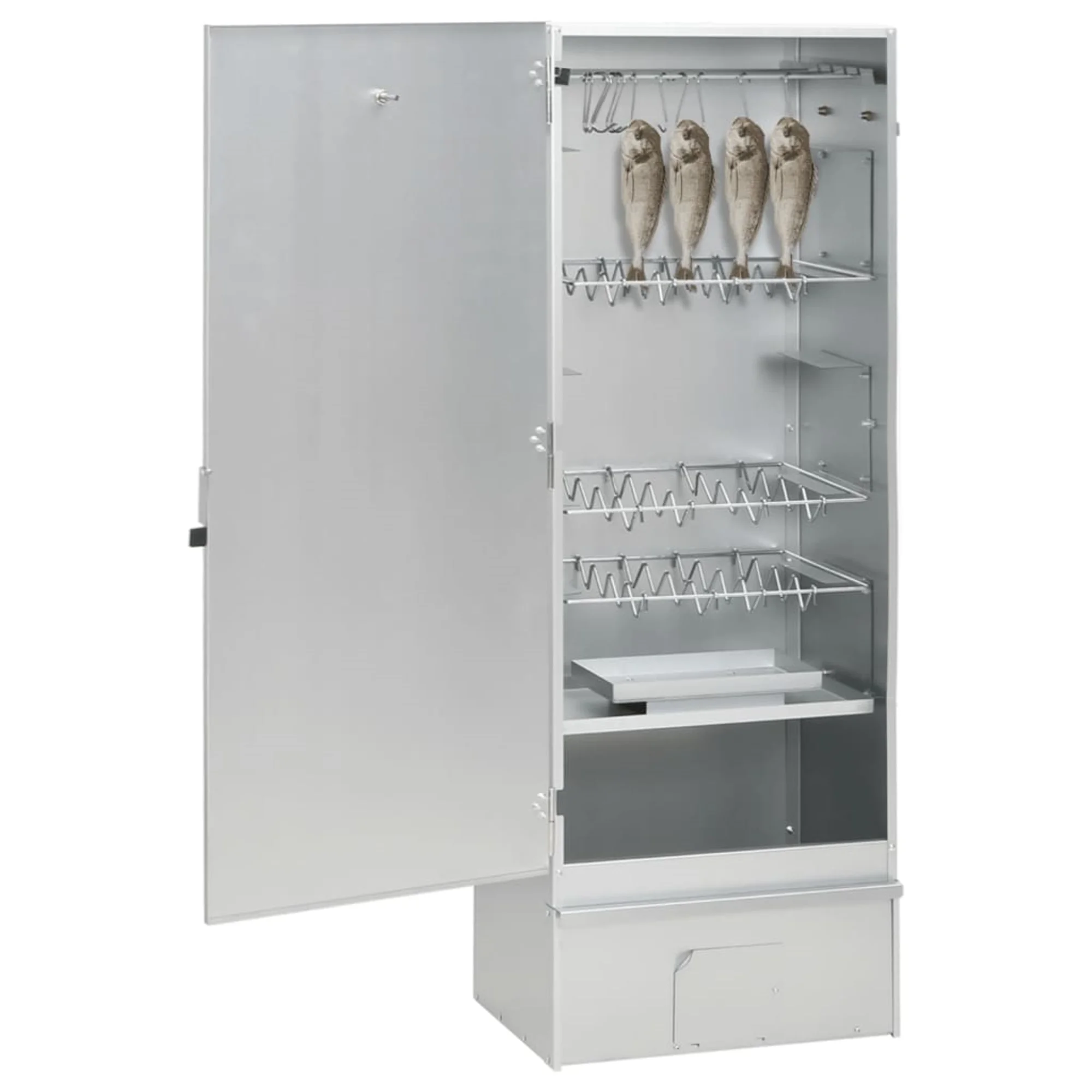 BBQ Oven Smoker with Wood Chips 17.5"x11.4"x43.3" Galvanized Steel - Image 4