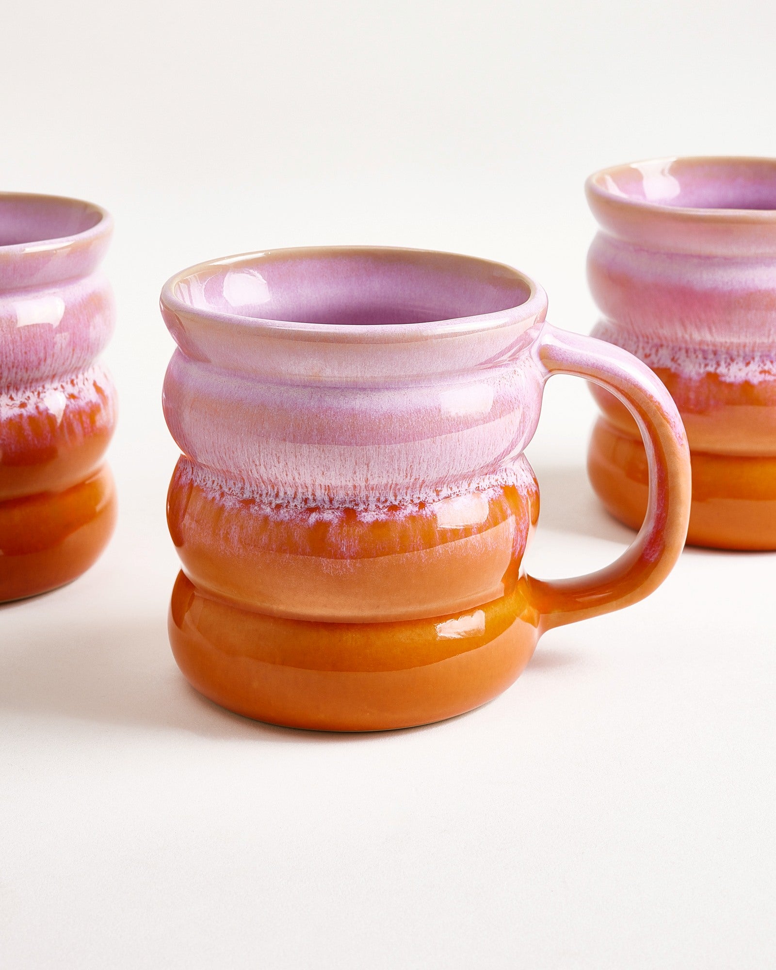 OMBRA - LARGE MUG BUBBLE PINK ORANGE SET OF 4