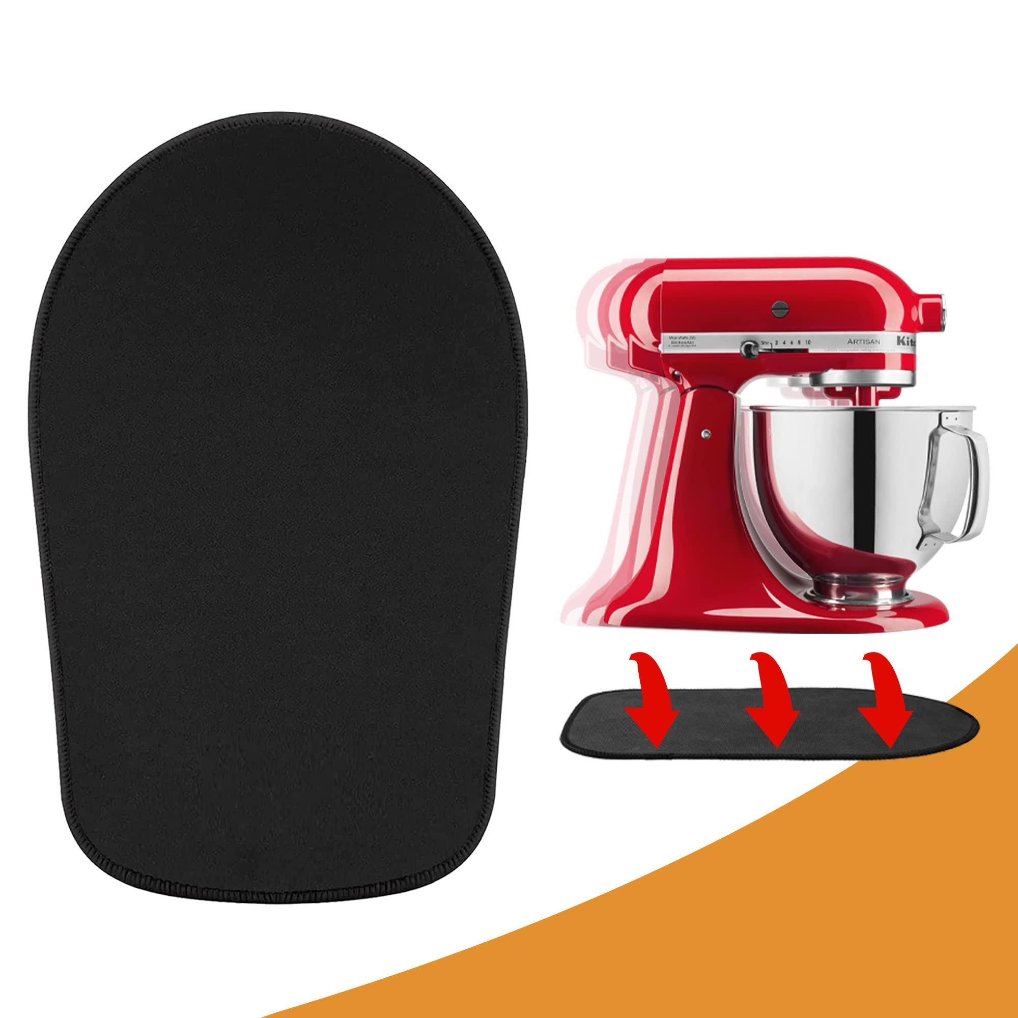 Sliding Mat for KitchenAid Mixer with 2 Grey Kitchen Accessories, Mixer Mover Slider Mat Pad for KitchenAid 4.5-5 qt Tilt-Head Stand Mixer, Kitchen