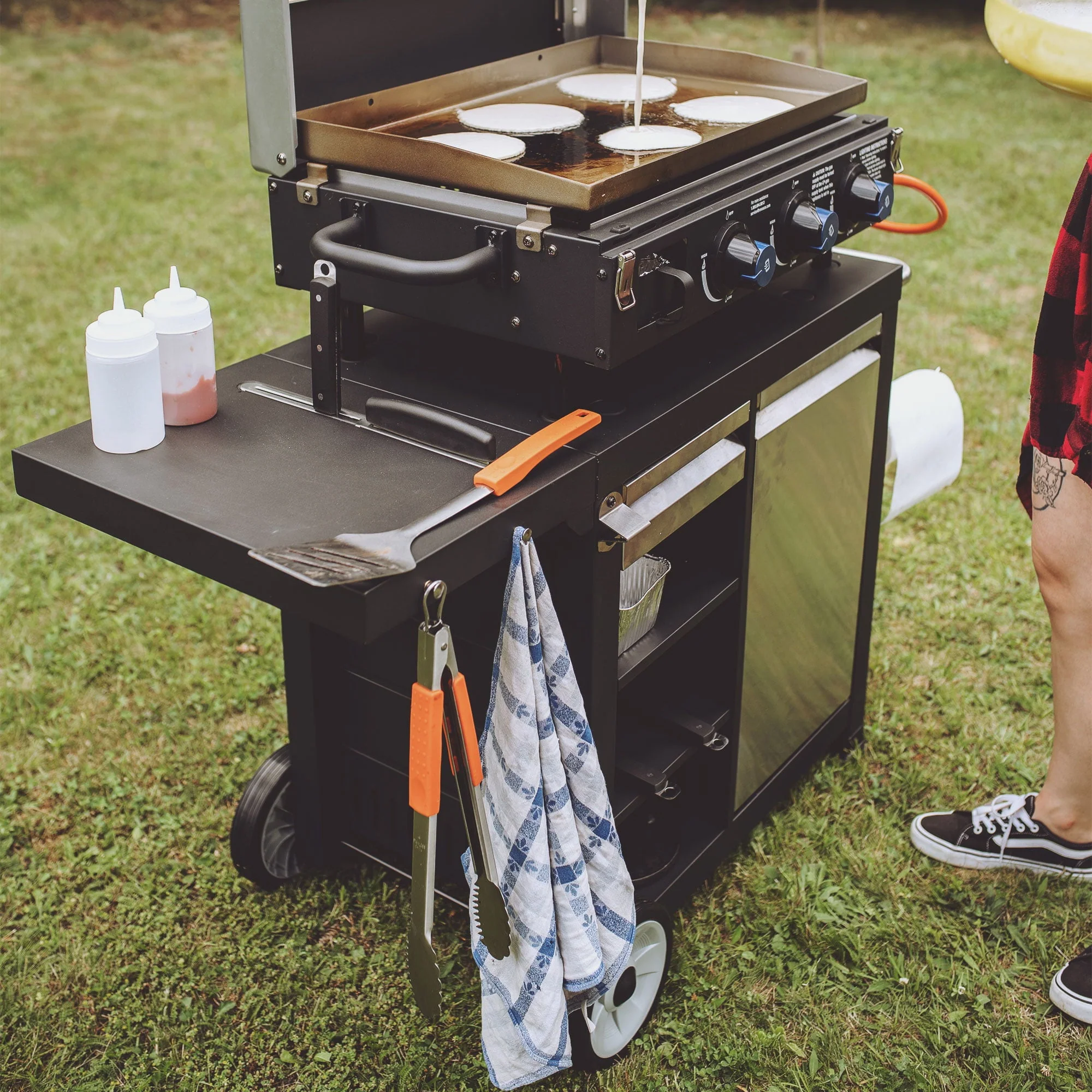 Universal Rolling Prep Cart for Portable Outdoor Griddle and Grills Image 6
