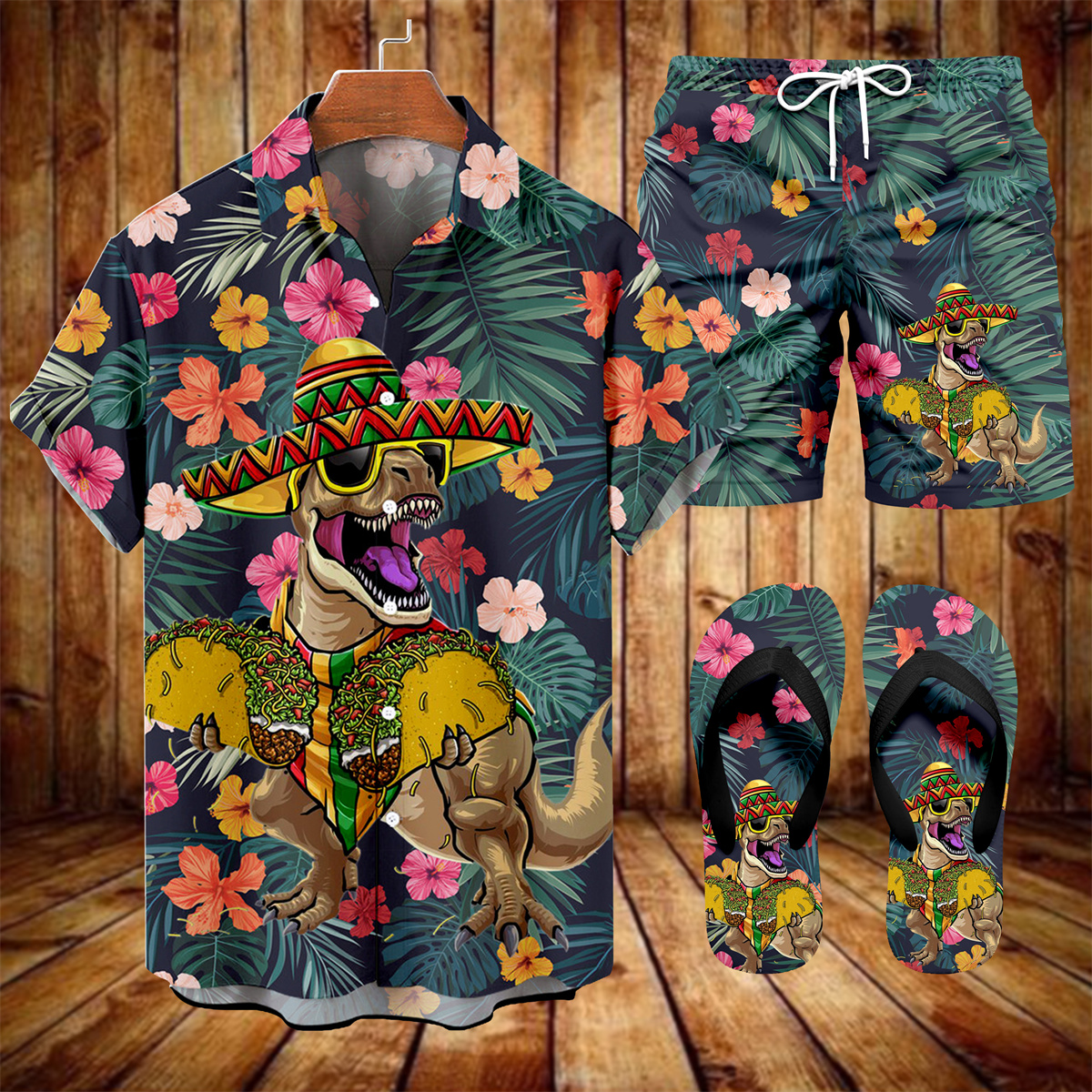 Ensemble trois pièces Suitmens pour homme, imprimé Tiki Party Hawaïen, référence 029