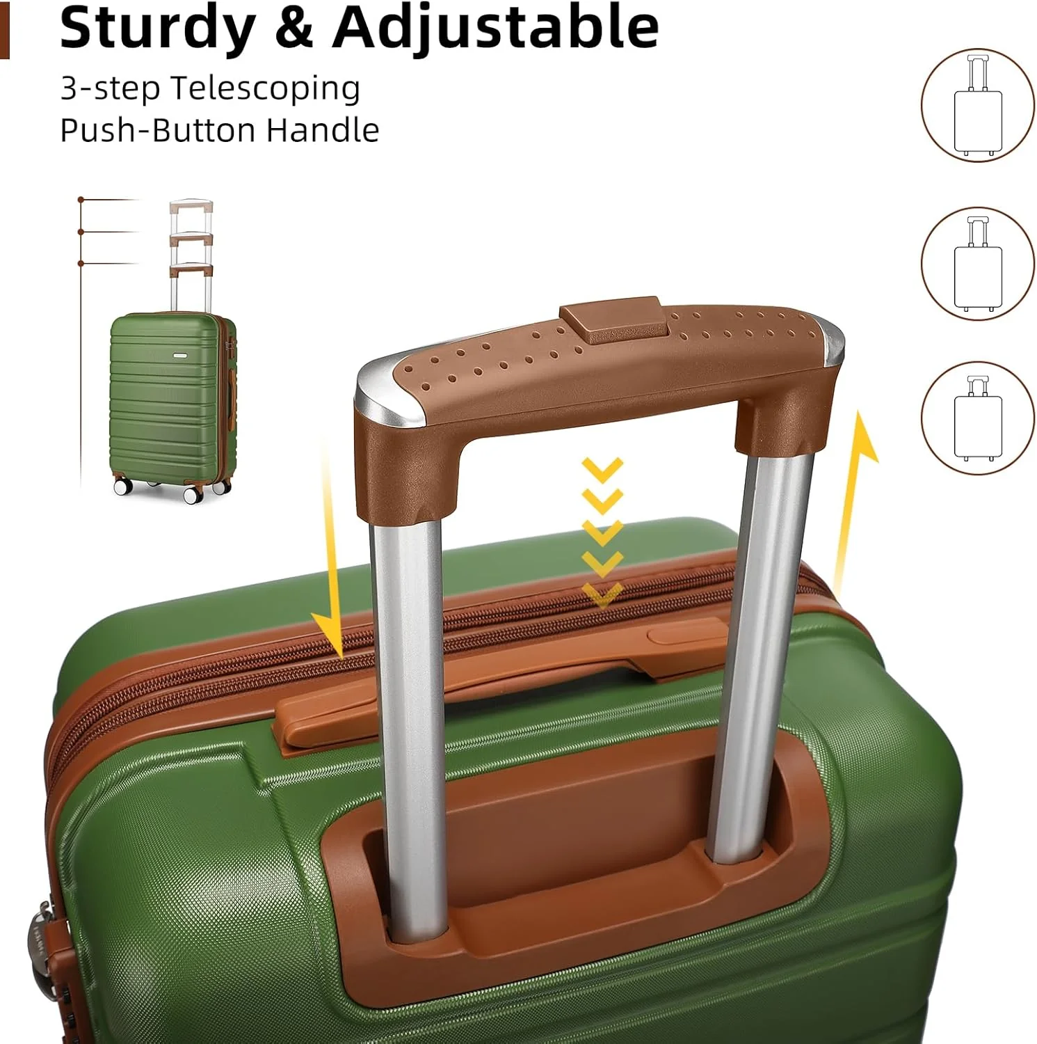 Ensemble de 6 valises, ensemble de valises rigides extensibles avec roulettes multidirectionnelles, ensemble de bagages à roulettes légers