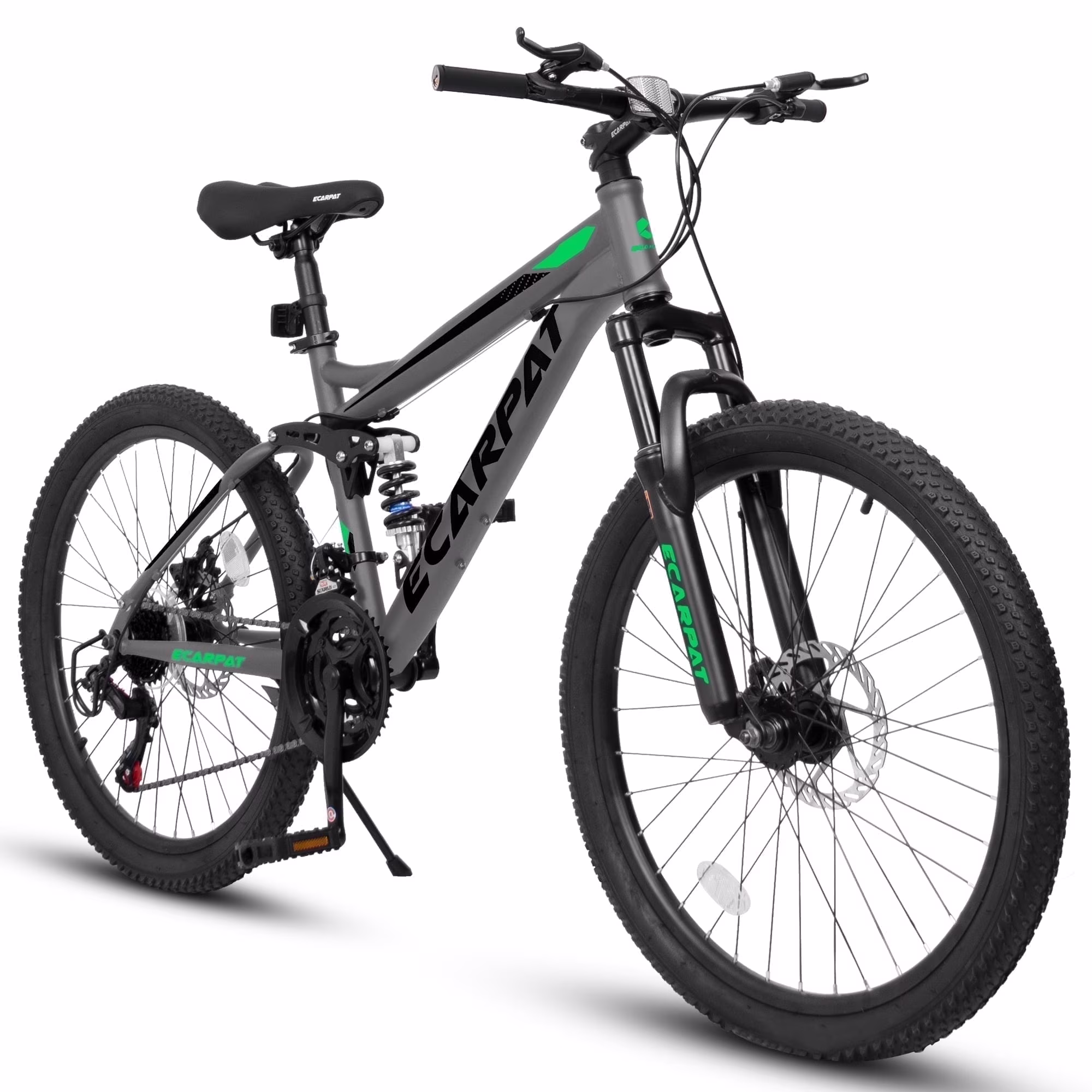 27.5 Inch Mountain Bike , Dual Full Suspension 21-Speed Disc Brakes Thumb Shifter,Carbon Steel Frame Mountain Bike, Mens Womens Trail Commuter City Bicycles