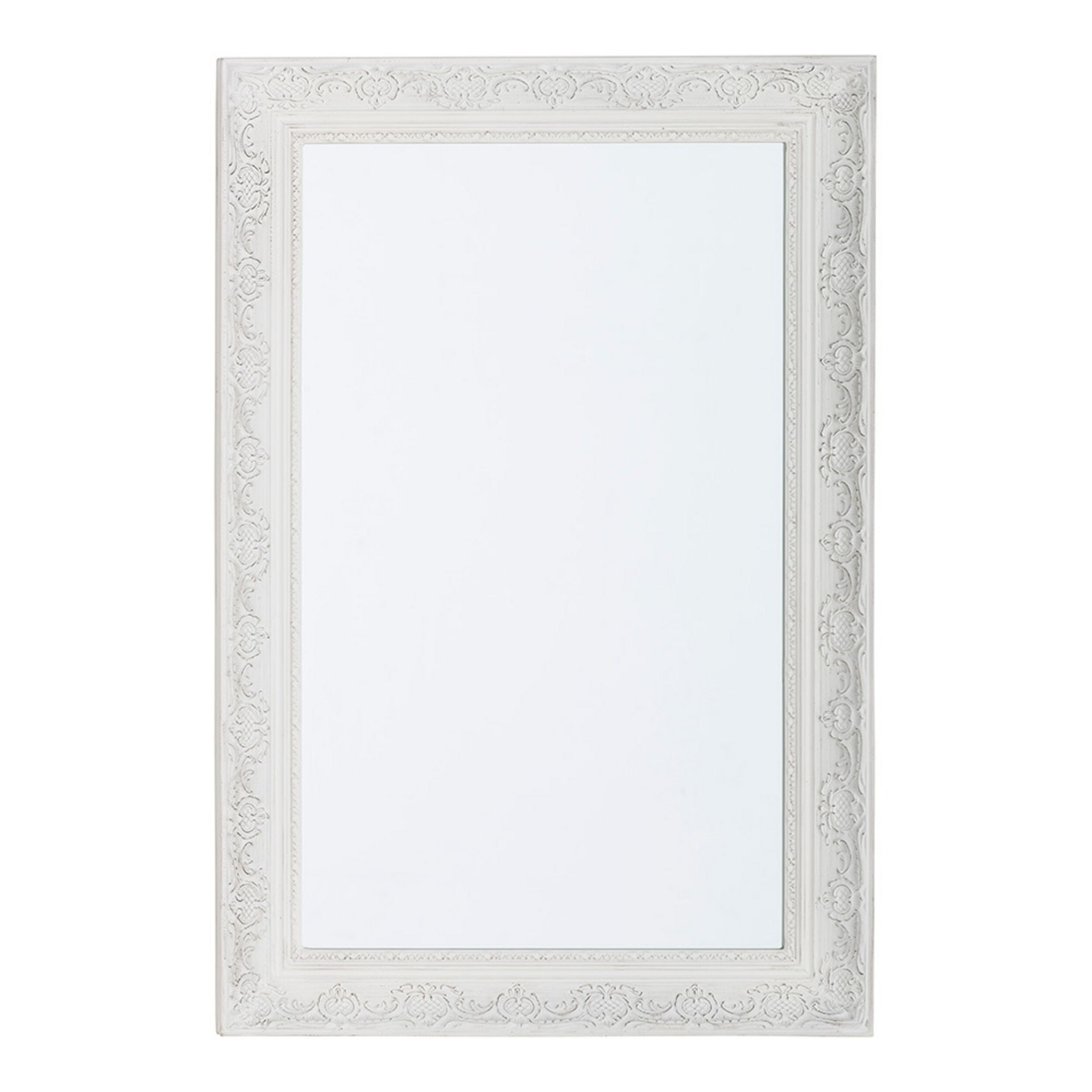 Quincy Antique White Mirror 90x60cm