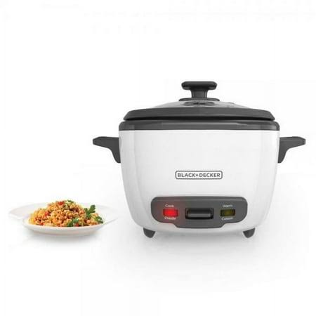 Black+decker RC516 16-Cup Cooked/8-Cup Uncooked Rice Cooker and Food Steamer, White