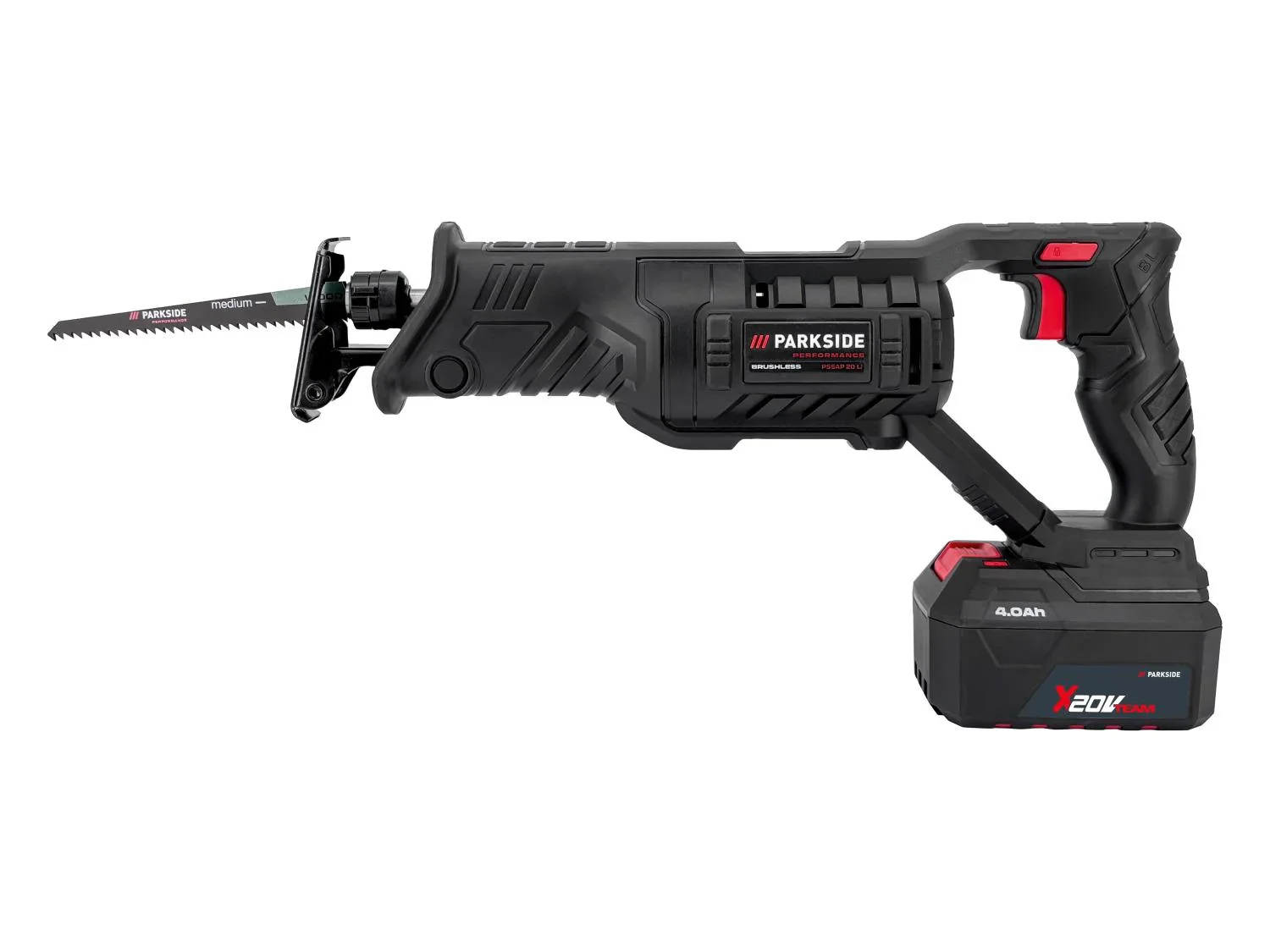 PARKSIDE PERFORMANCE Set scie sabre sans fil PSSAP 20-Li E5 + Batterie + Chargeur, 20 V