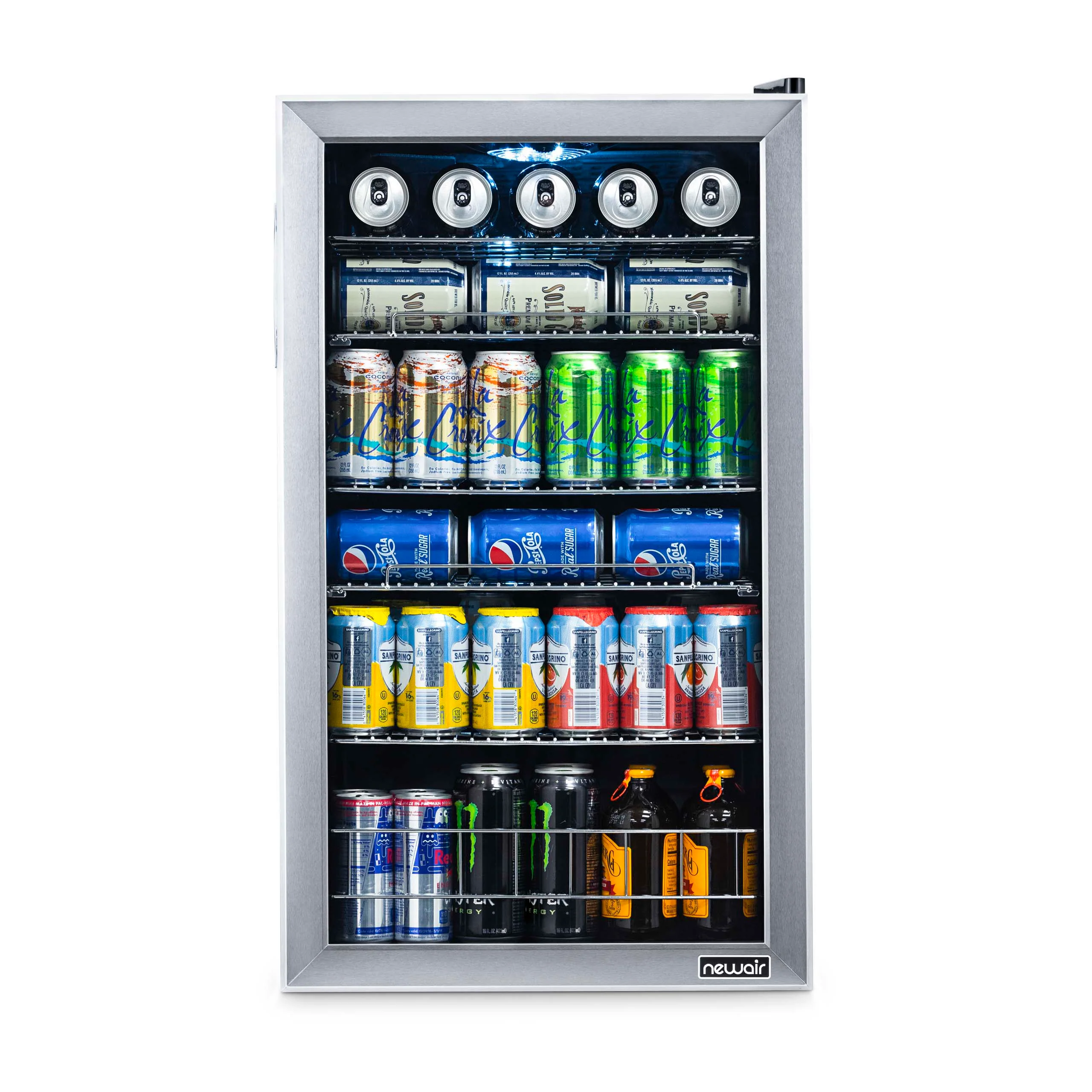 Newair 126-Can Freestanding Stainless Steel Beverage Fridge - 18.9