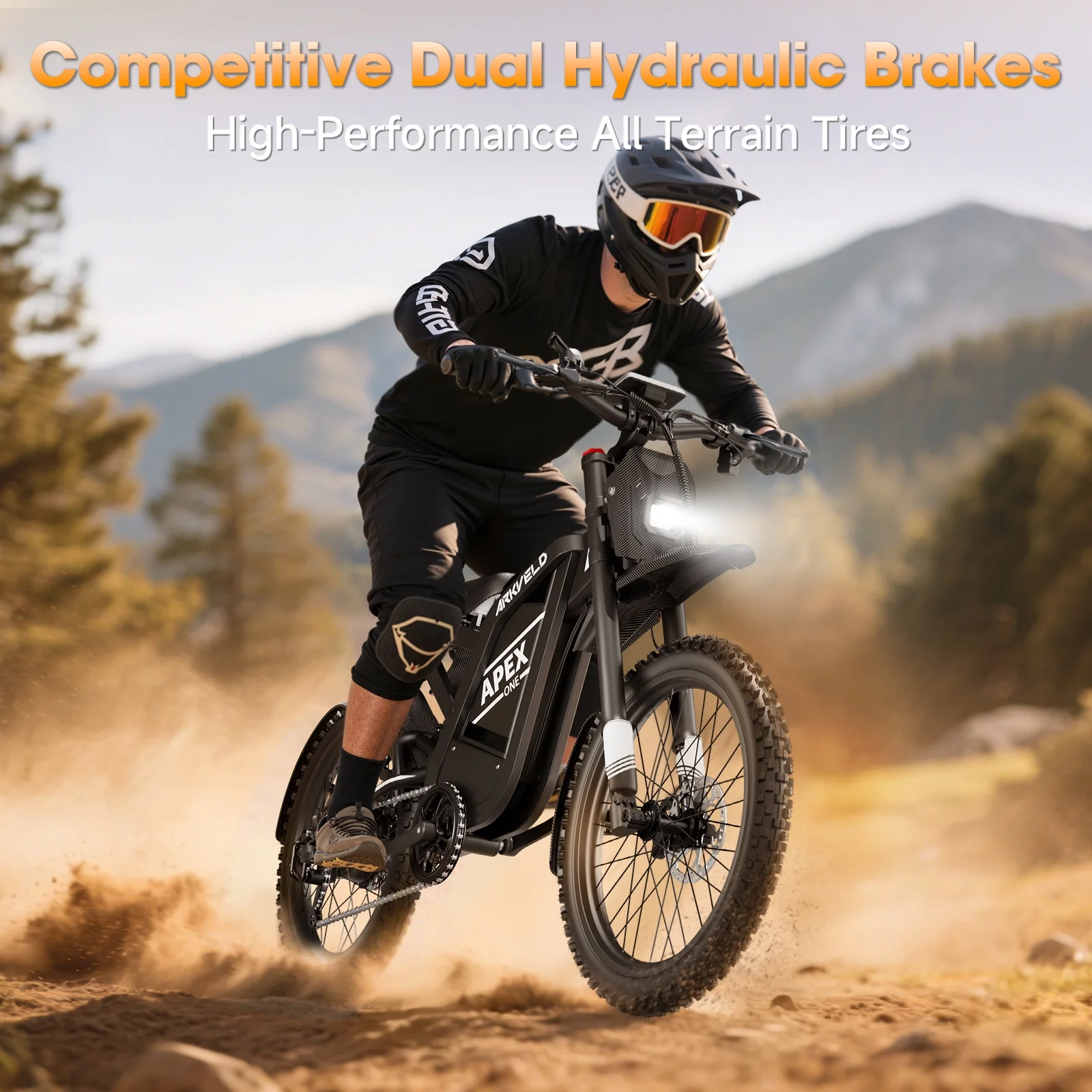 Electric Bike for Adults, Peak-3000W, Max 40MPH and 80Miles Electric Motorcycle,25" Fat Tire Dirt Bike, APEX1 7-Speed E-Bike��White(White) - Image 6