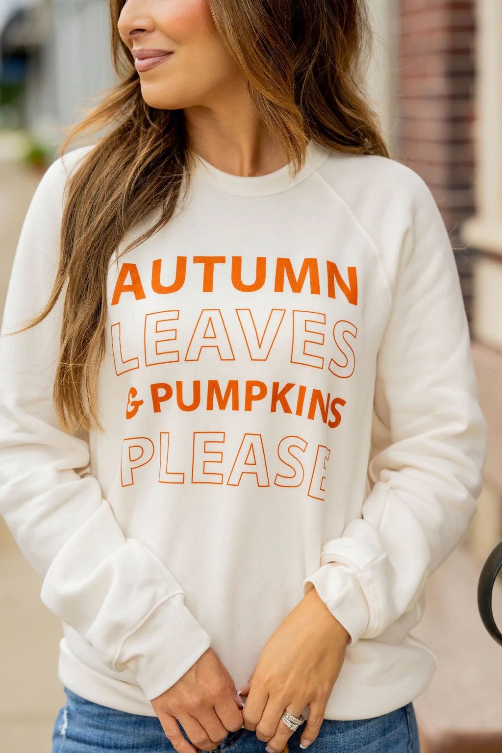 Heathered Autumn Leaves Graphic Crewneck
