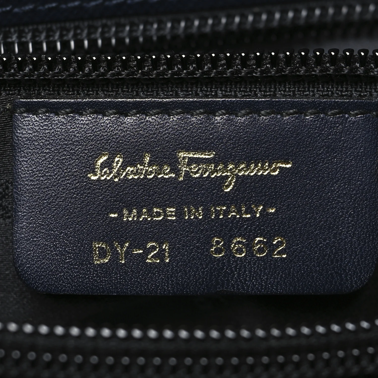 Hammered Calfskin Trifolio Shoulder Bag Navy