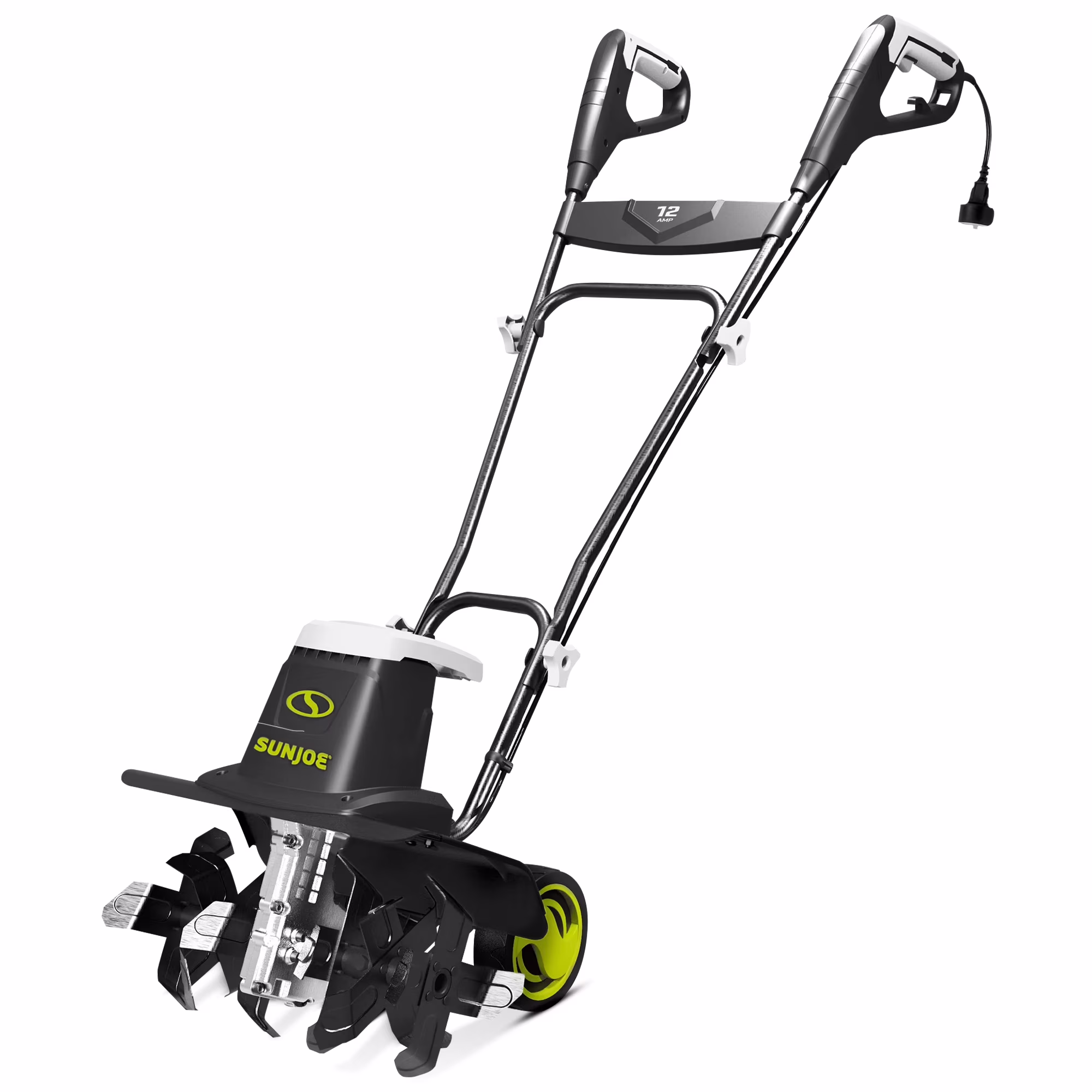 Electric Garden Tiller Cultivator, Steel Tines, 12 Amp, 16 Inch, TJ603E(Corded; 16.0-Inch, 12-Amp)