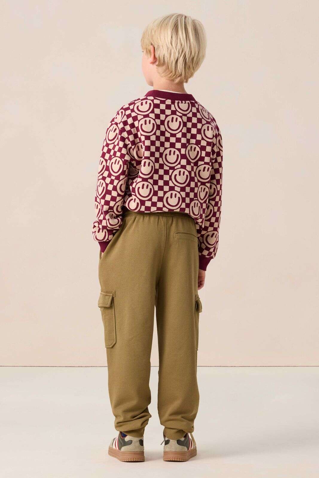 Donkergroene pull on cargo sweat pants