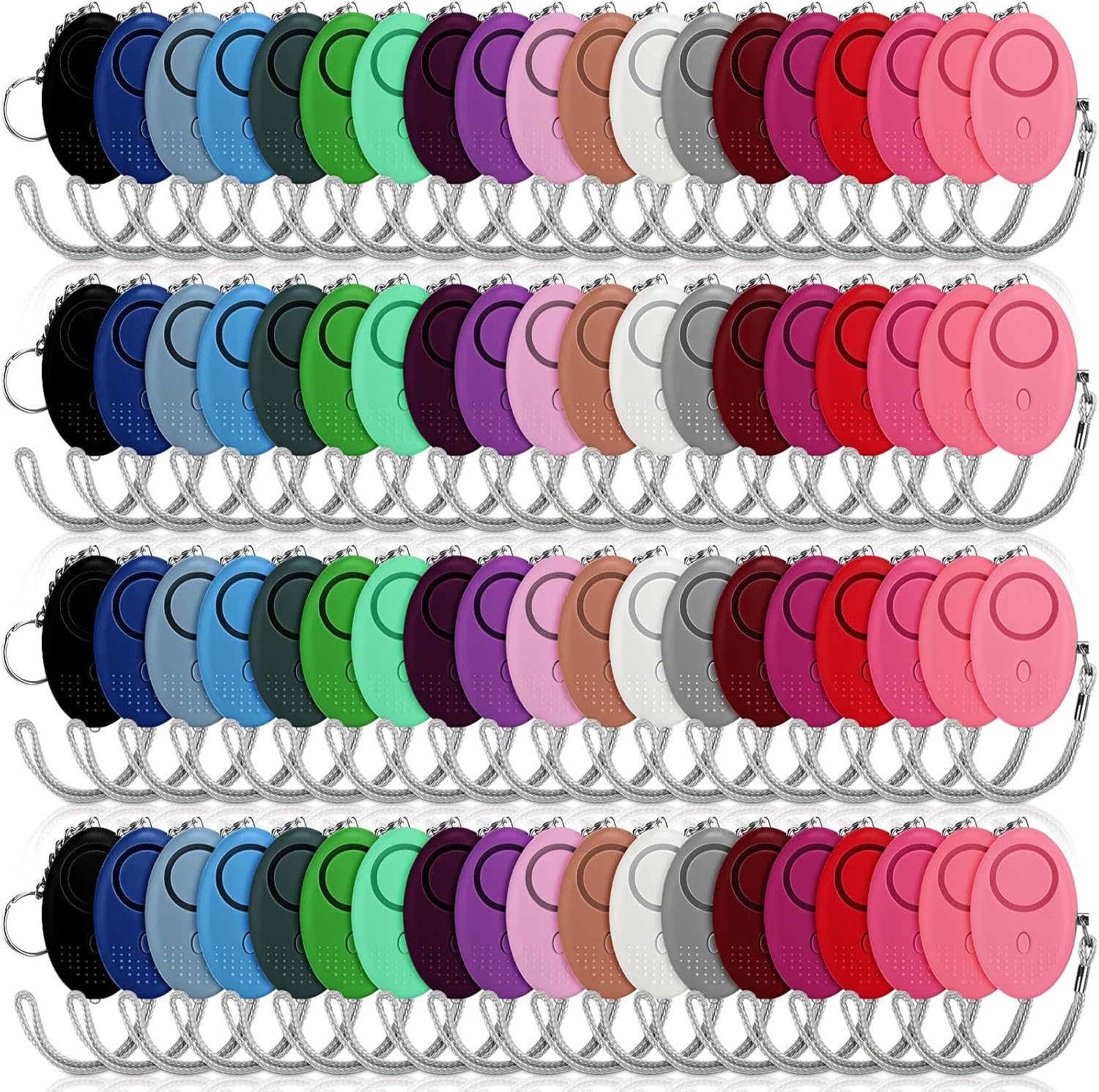 Kanayu 76 Pcs Personal Alarm Bulk 130DB Safe Sound Emergency Safety Self Defense Security Alert Keychain with Led Light Personal Protection Alarm for Women Girls Kids Elderly (Mixed Colors)