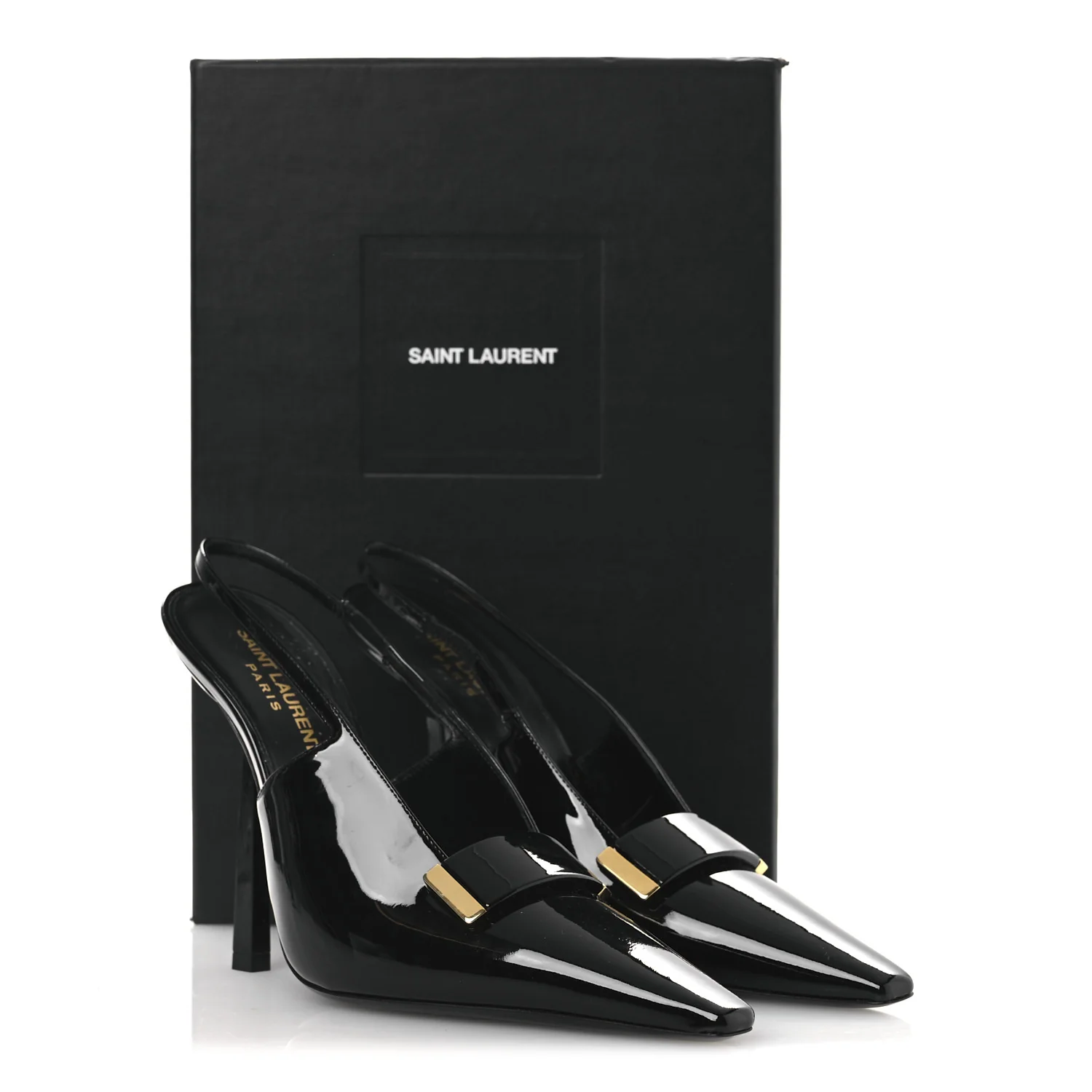 Vernice Grupy Madame 115mm Slingback Pumps 38 Black