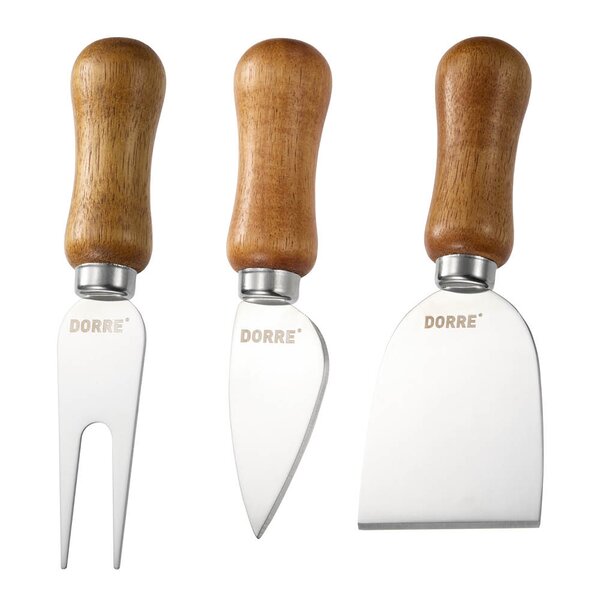 Olva ostekniver 13 cm 3 stk akasietre/rustfritt stål