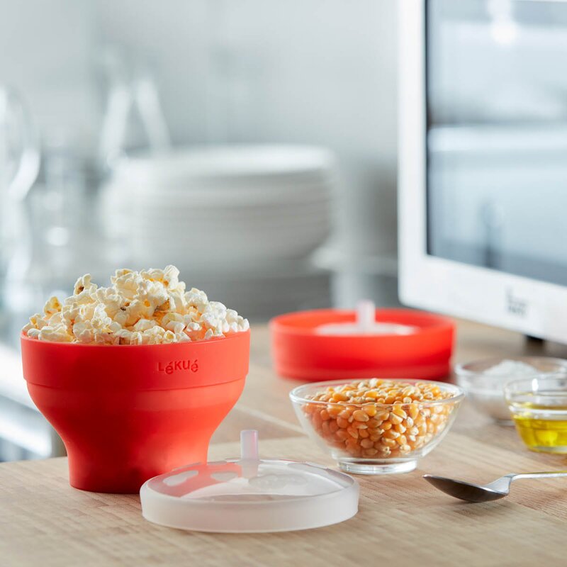 Popcornmaker for mikrobølgeovn 0,7 L 2 stk rød