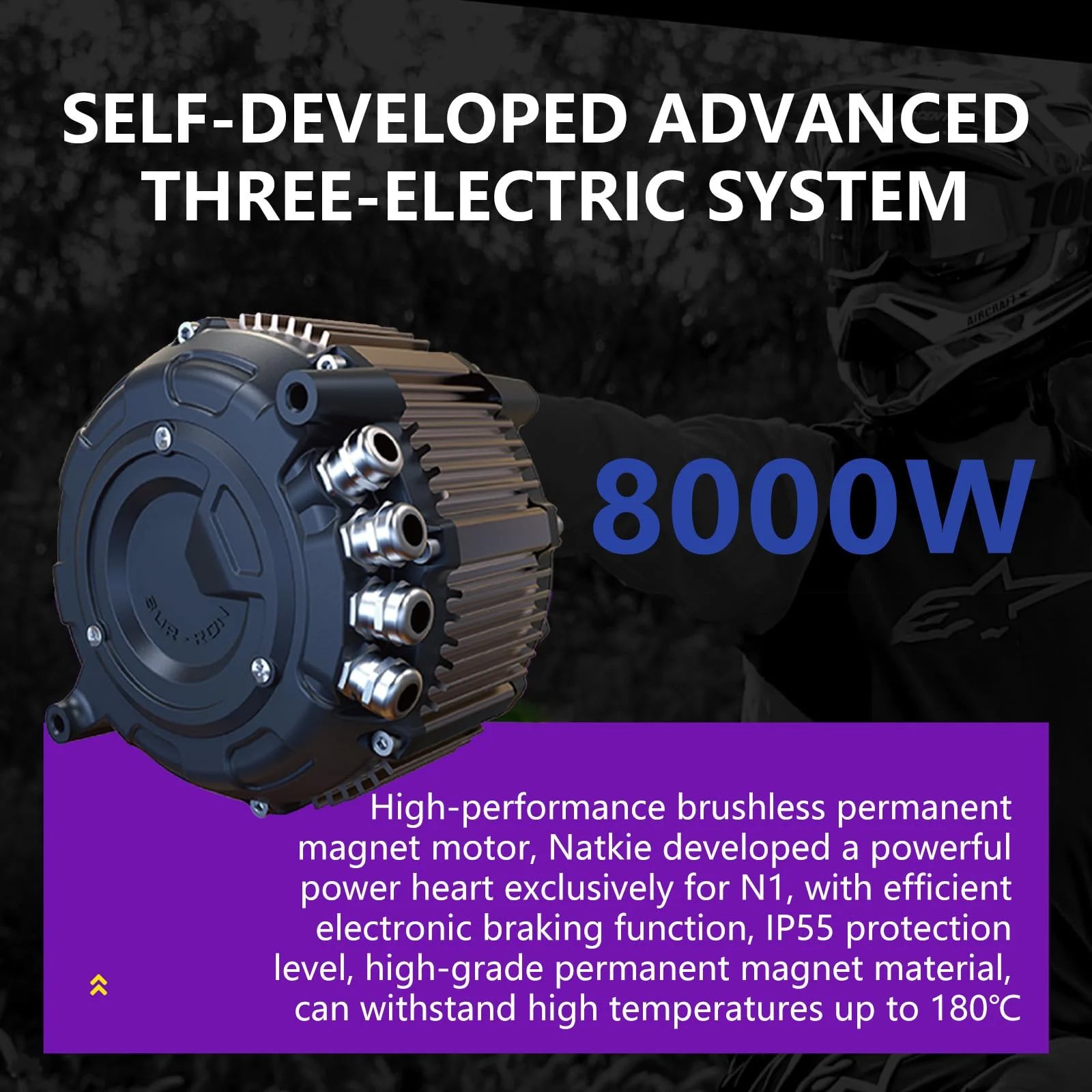 Electric Motorcycle Bike for Adults, Electric Dirt Bike 8000W(Peak) Mid-Mounted Motor 72V/30AH Removable Battery, Max Speed 50MPH/76Miles Off Road Electric Mountain Bike, Dual LED Headlight - Image 5