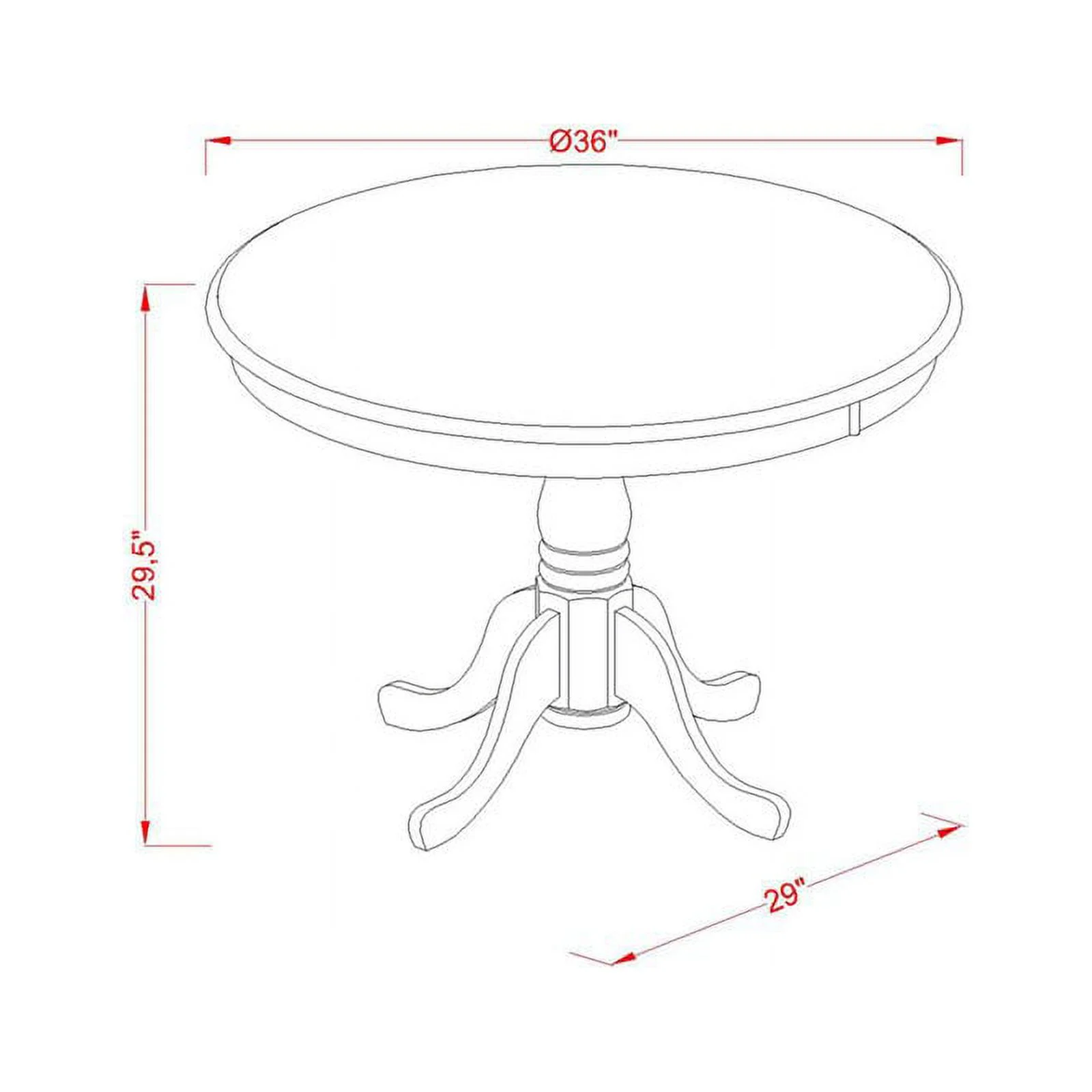 Antique 5-piece Wood Kitchen Table Set in Linen White(White) - Image 10